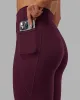 Fusion Full Length Tight With Pockets - Cherry Lacquer sold by LSKD