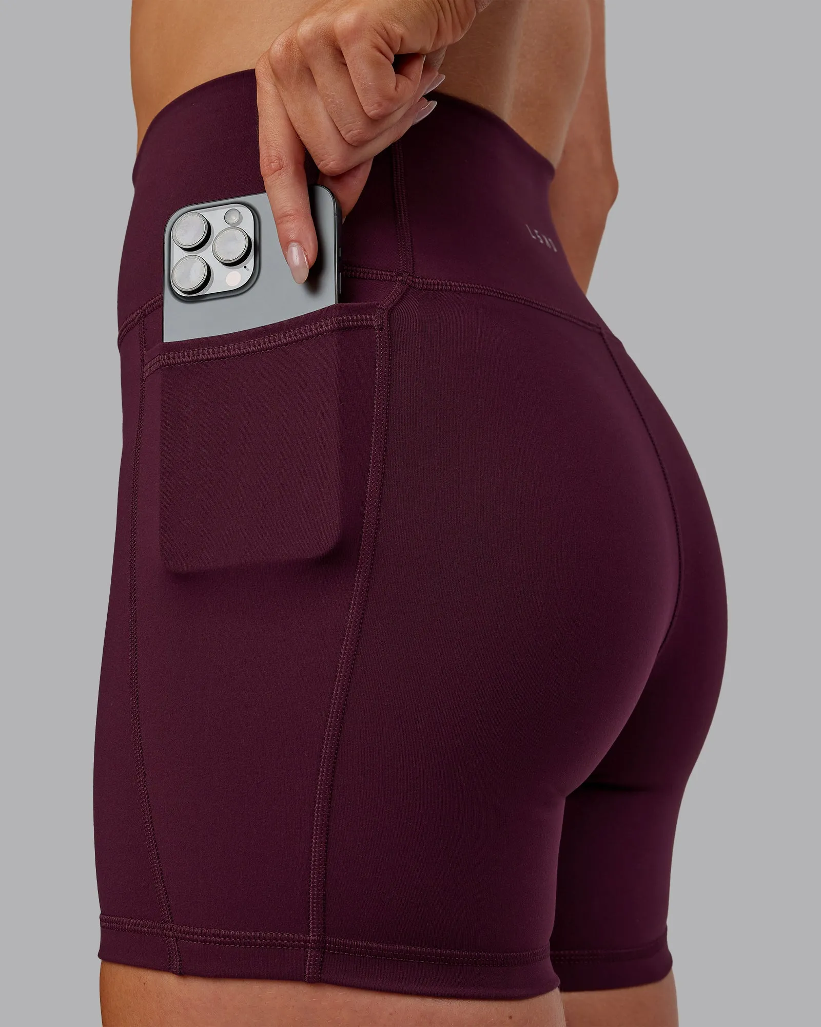 Fusion Mid Short Tight With Pockets - Cherry Lacquer sold by LSKD product image thumbnail 3