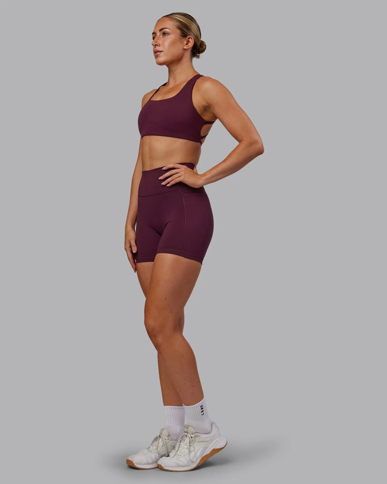 Fusion Mid Short Tight With Pockets - Cherry Lacquer sold by LSKD product image thumbnail 5