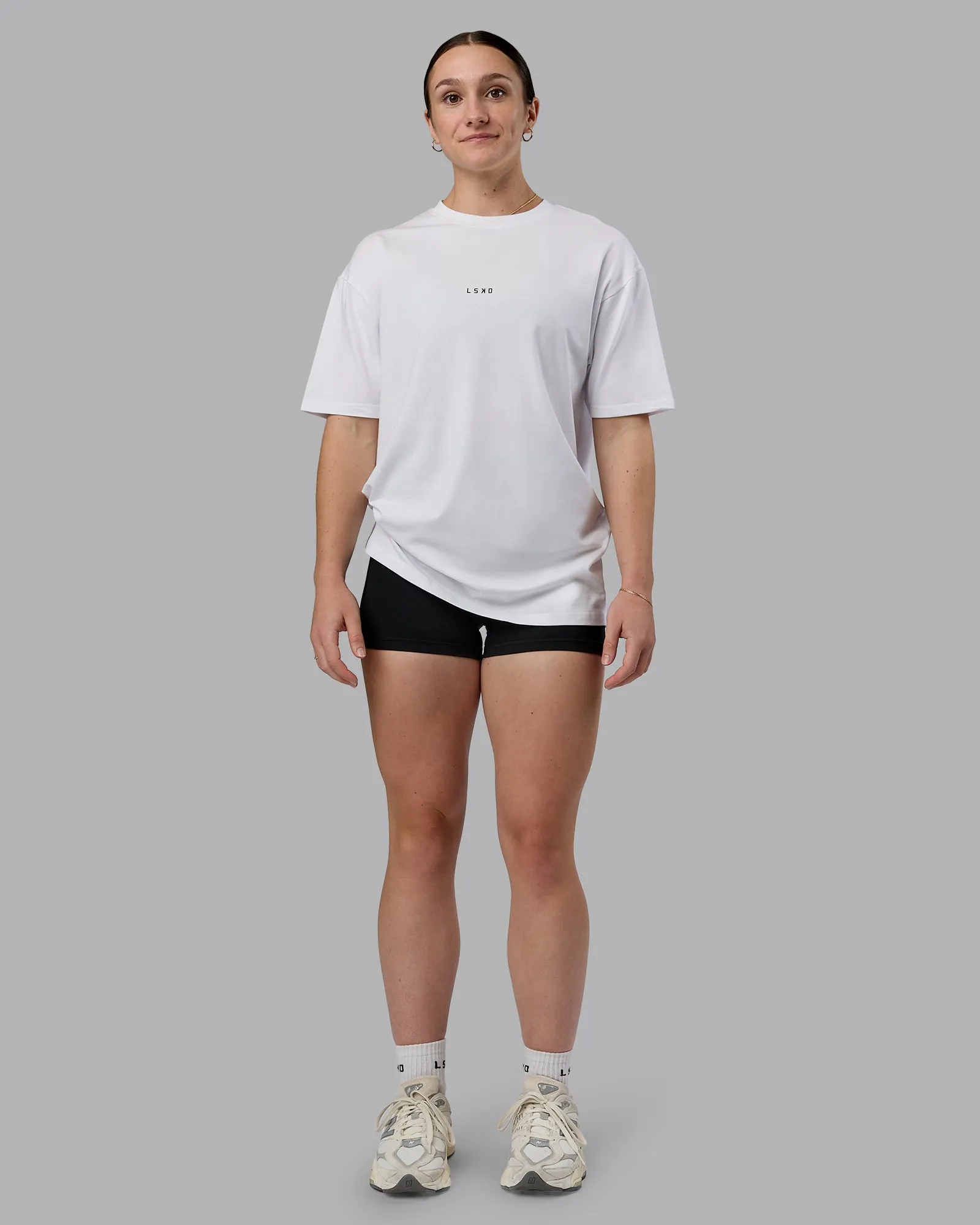 Kettlebell FLXCotton Oversized Tee - White-Black sold by LSKD product image thumbnail 4