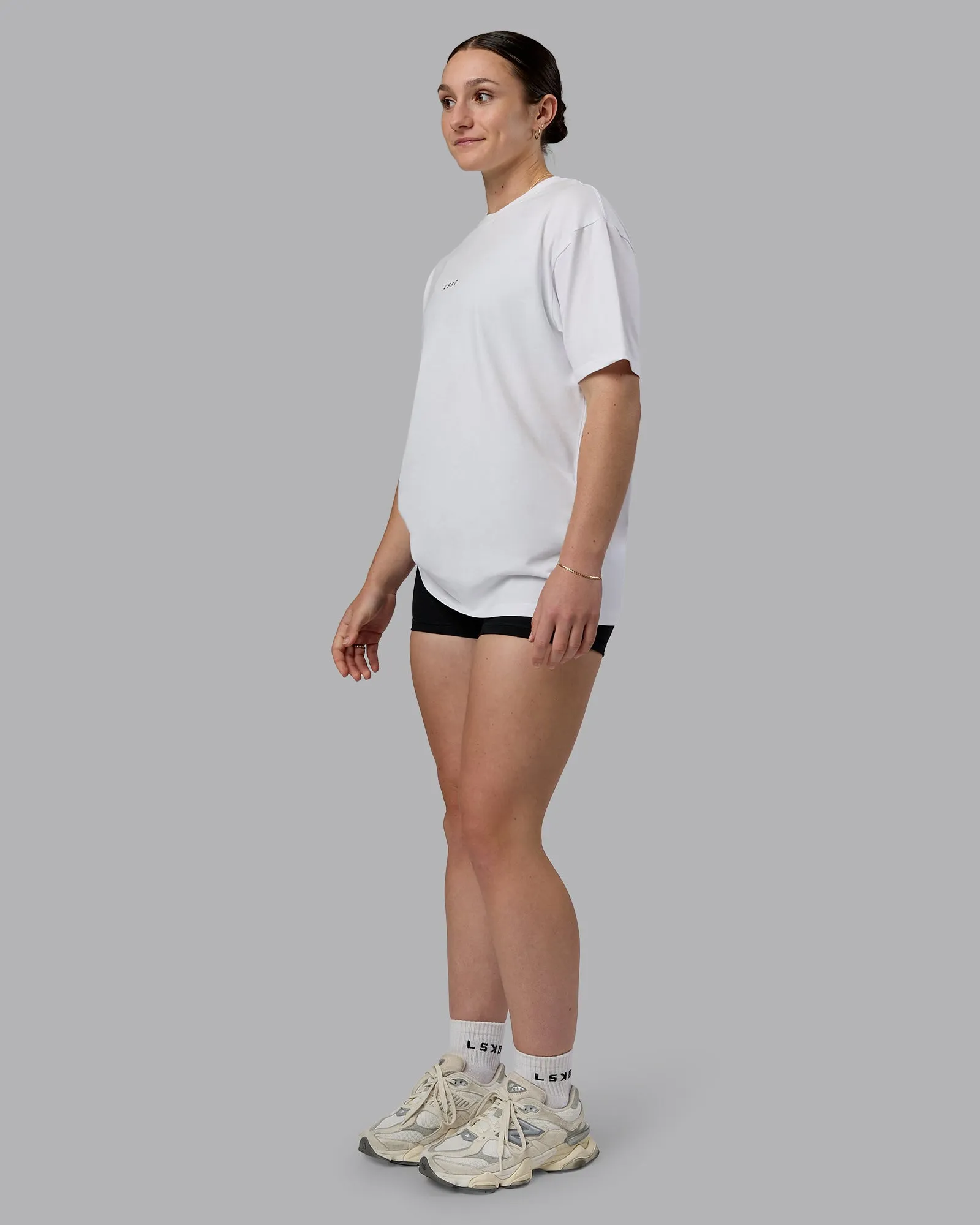 Kettlebell FLXCotton Oversized Tee - White-Black sold by LSKD product image thumbnail 5