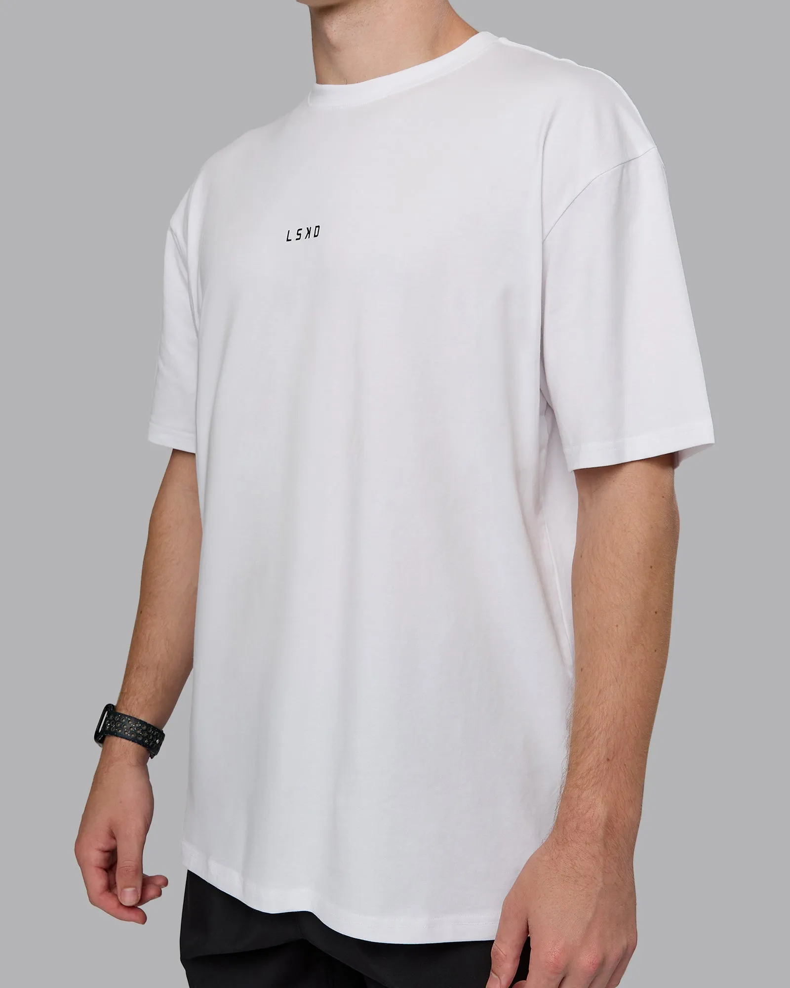 Kettlebell FLXCotton Oversized Tee - White-Black sold by LSKD product image thumbnail 2