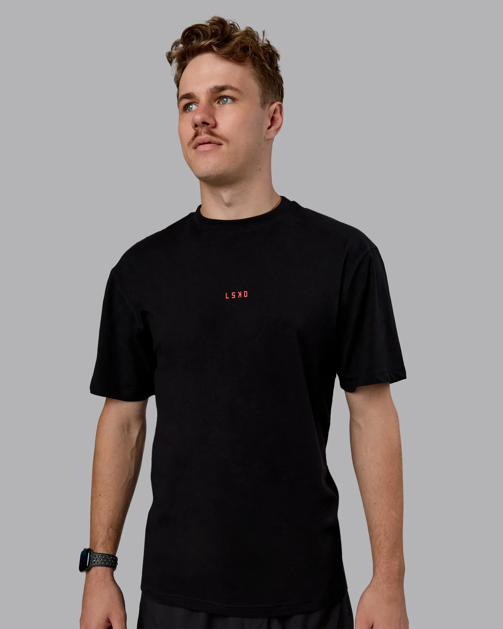 Kettlebell FLXCotton Oversized Tee - Black-Scarlet sold by LSKD product image thumbnail 3
