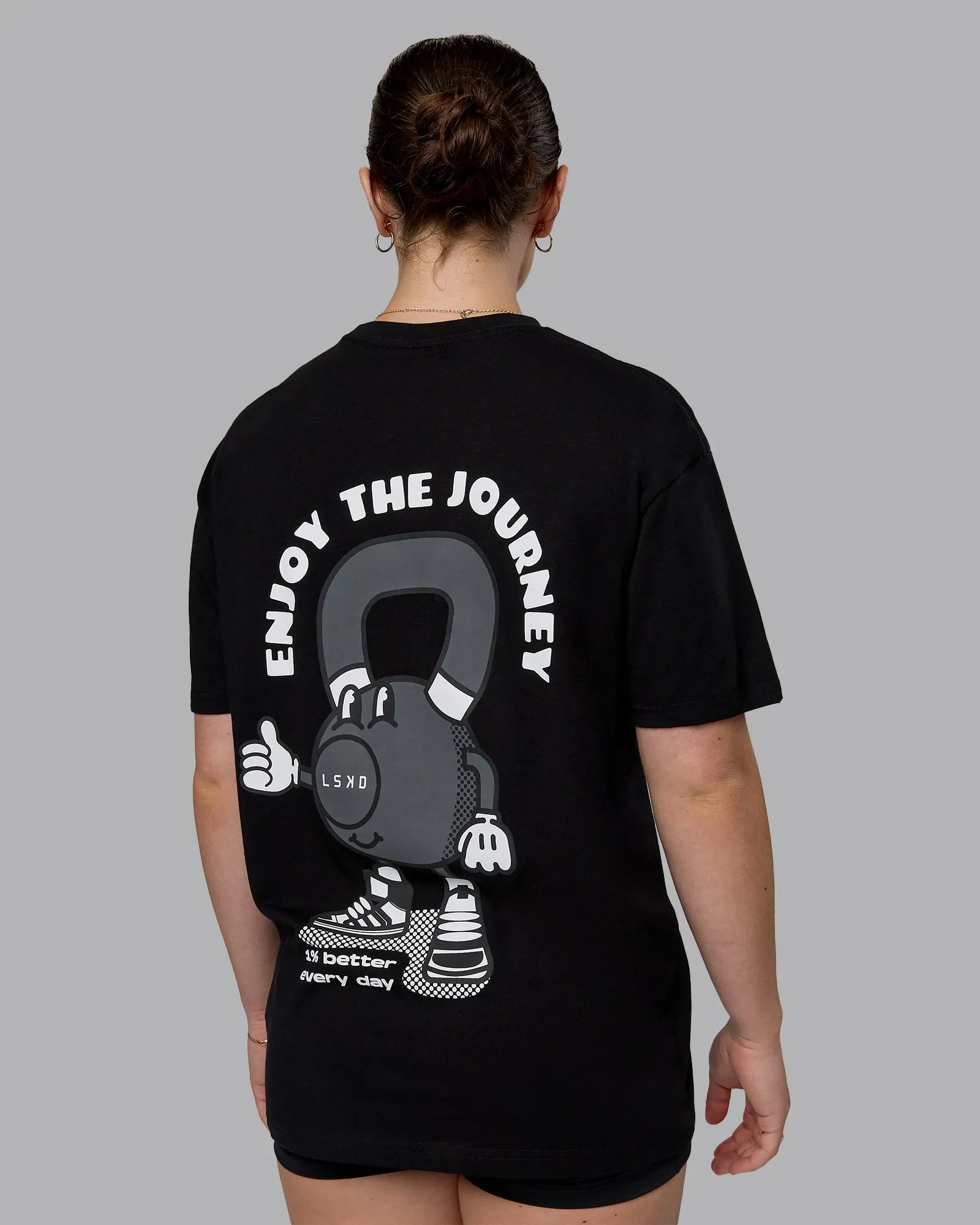 Kettlebell FLXCotton Oversized Tee - Black-White sold by LSKD product image thumbnail 3