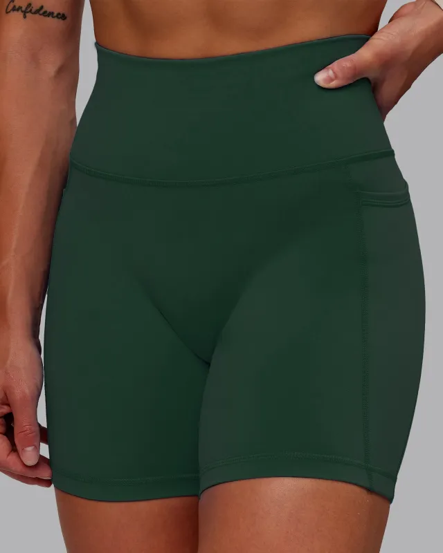 Fusion Mid Short Tight With Pockets - Dark Moss sold by LSKD