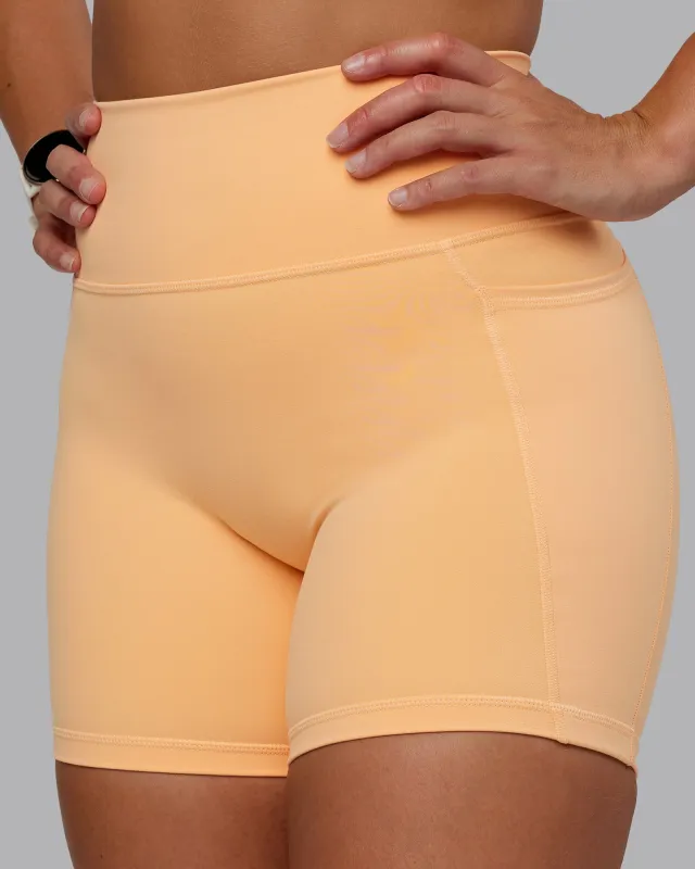 Fusion Mid Short Tight With Pockets - Peach Fuzz sold by LSKD
