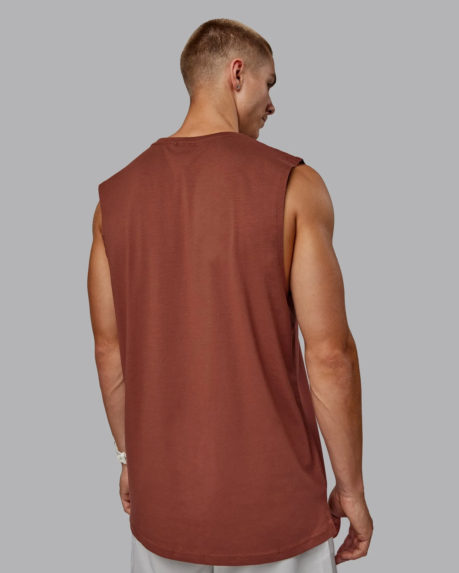 1% Better FLXCotton Training Fit Tank - Mahogany/White sold by LSKD product image thumbnail 4