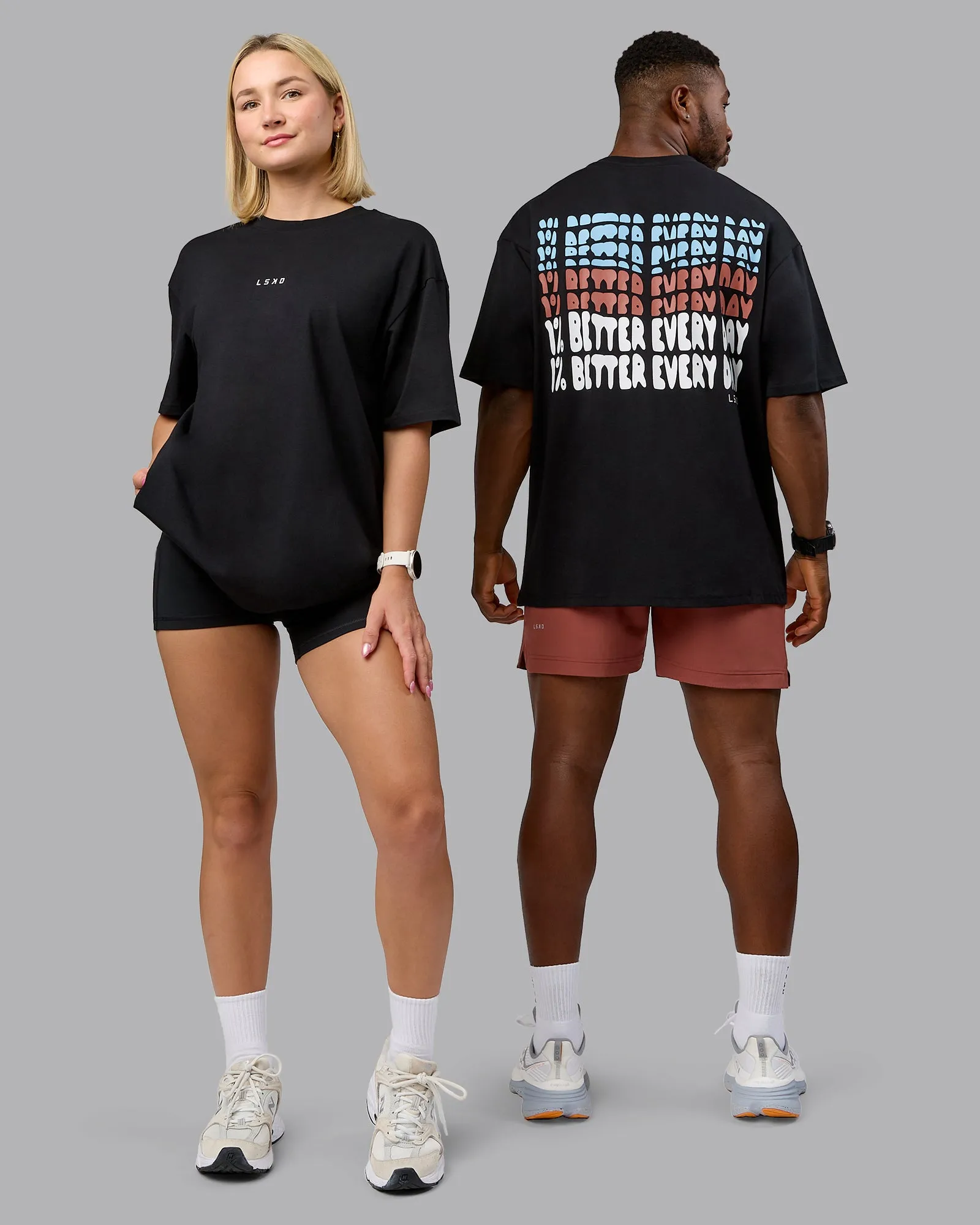 Unisex On Repeat FLXCotton Oversized Tee - Black-Mahogany sold by LSKD