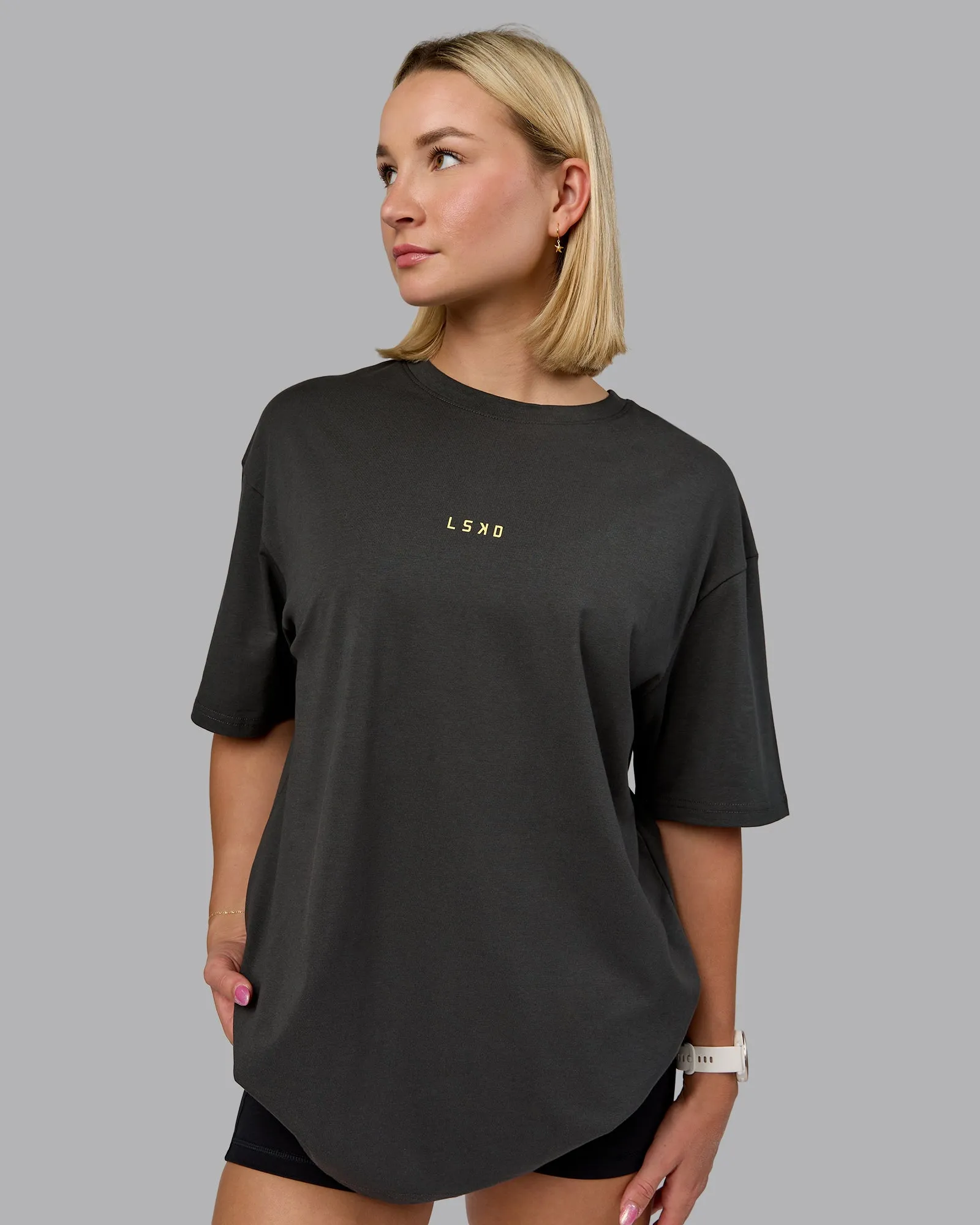 On Repeat FLXCotton Oversized Tee - Pirate Black-White sold by LSKD product image thumbnail 4
