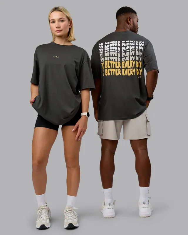 On Repeat FLXCotton Oversized Tee - Pirate Black-White sold by LSKD