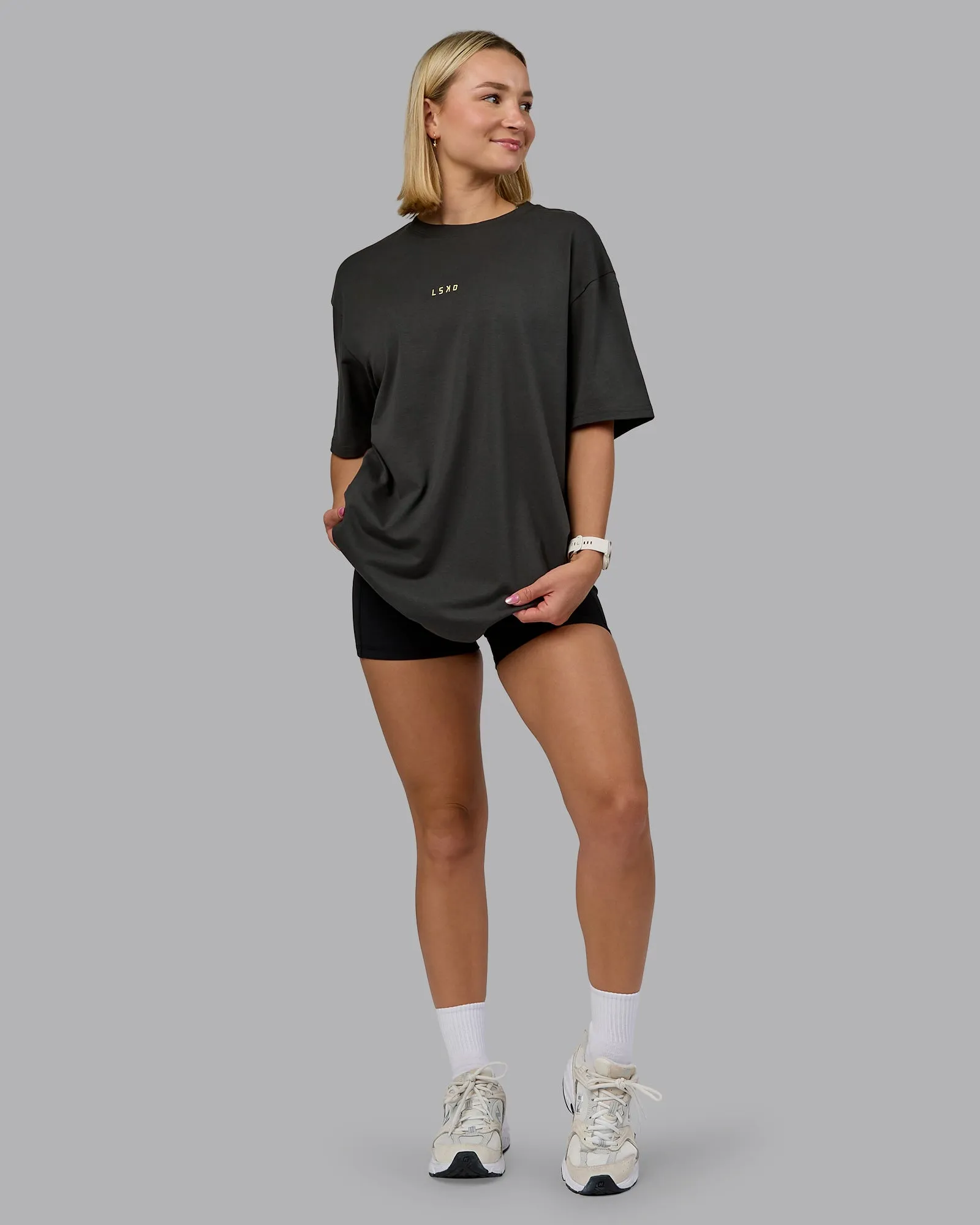 On Repeat FLXCotton Oversized Tee - Pirate Black-White sold by LSKD product image thumbnail 2