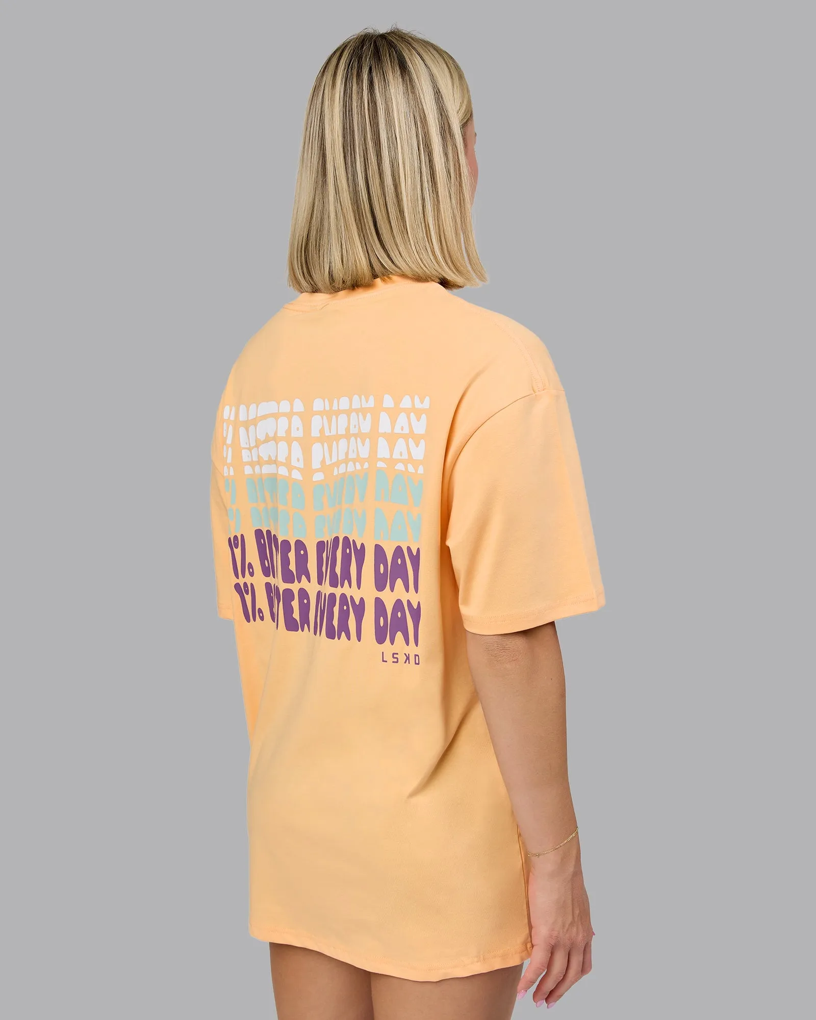 Unisex On Repeat FLXCotton Oversized Tee - Peach Fuzz-White sold by LSKD product image thumbnail 2