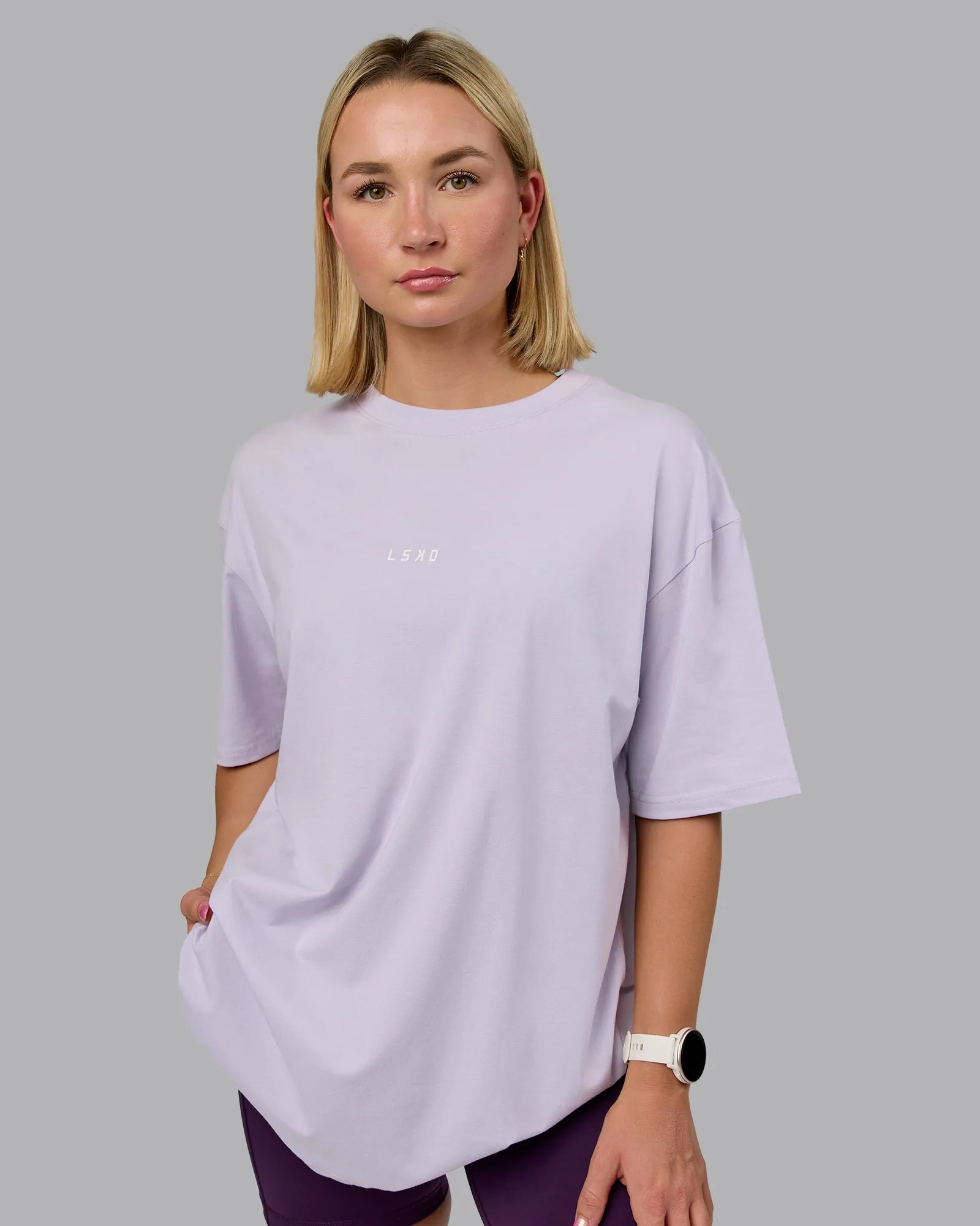 On Repeat FLXCotton Oversized Tee - Galactic Lilac-Peach Fuzz sold by LSKD product image thumbnail 4