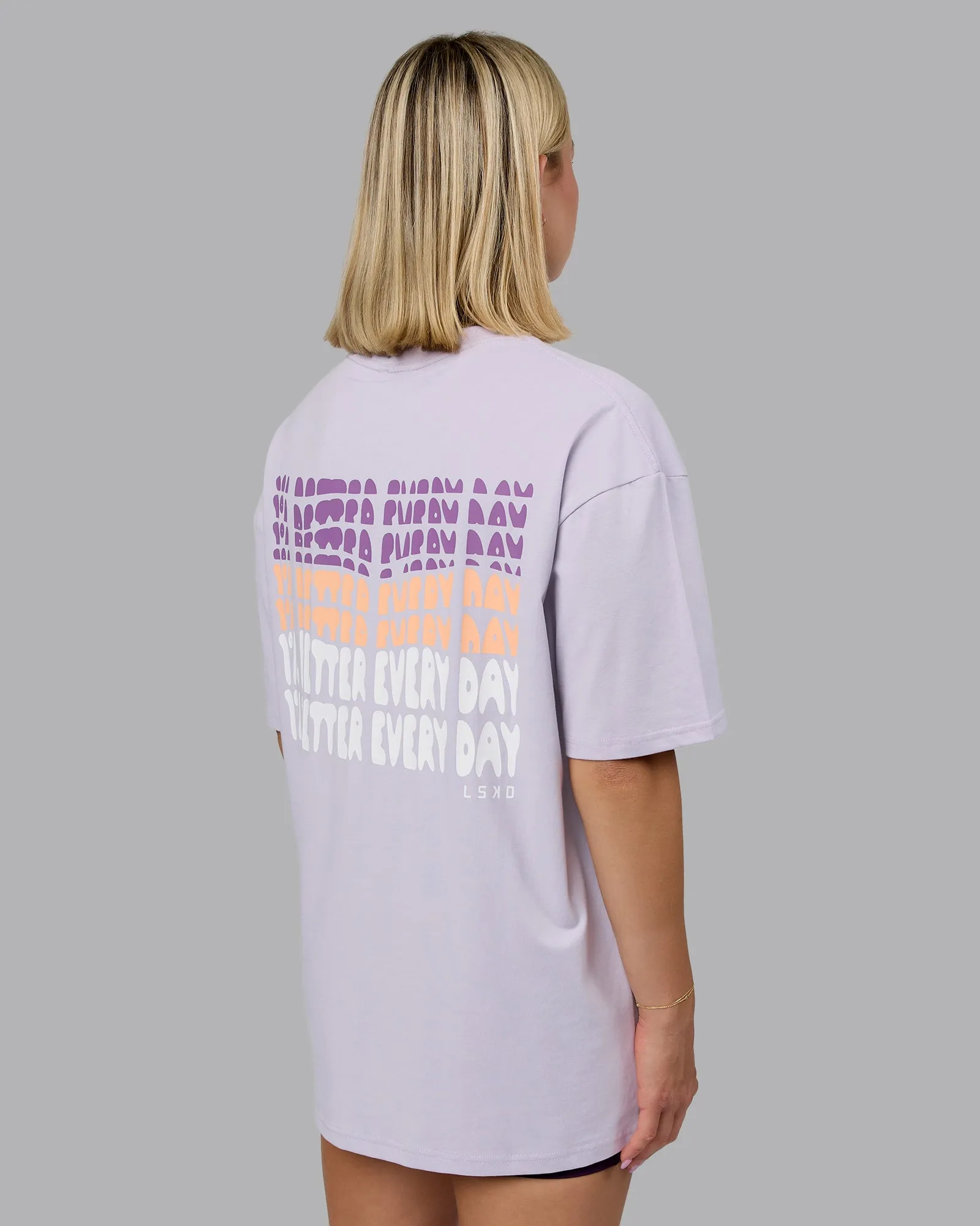 On Repeat FLXCotton Oversized Tee - Galactic Lilac-Peach Fuzz sold by LSKD product image thumbnail 2