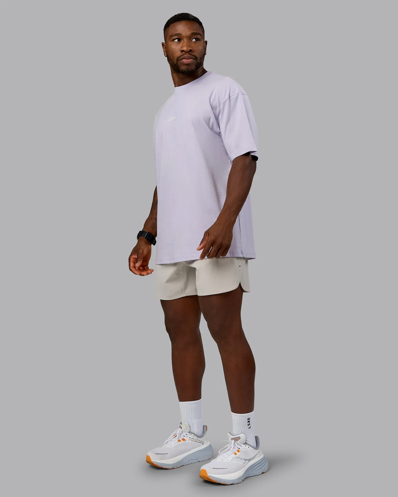 On Repeat FLXCotton Oversized Tee - Galactic Lilac-Peach Fuzz sold by LSKD product image thumbnail 5