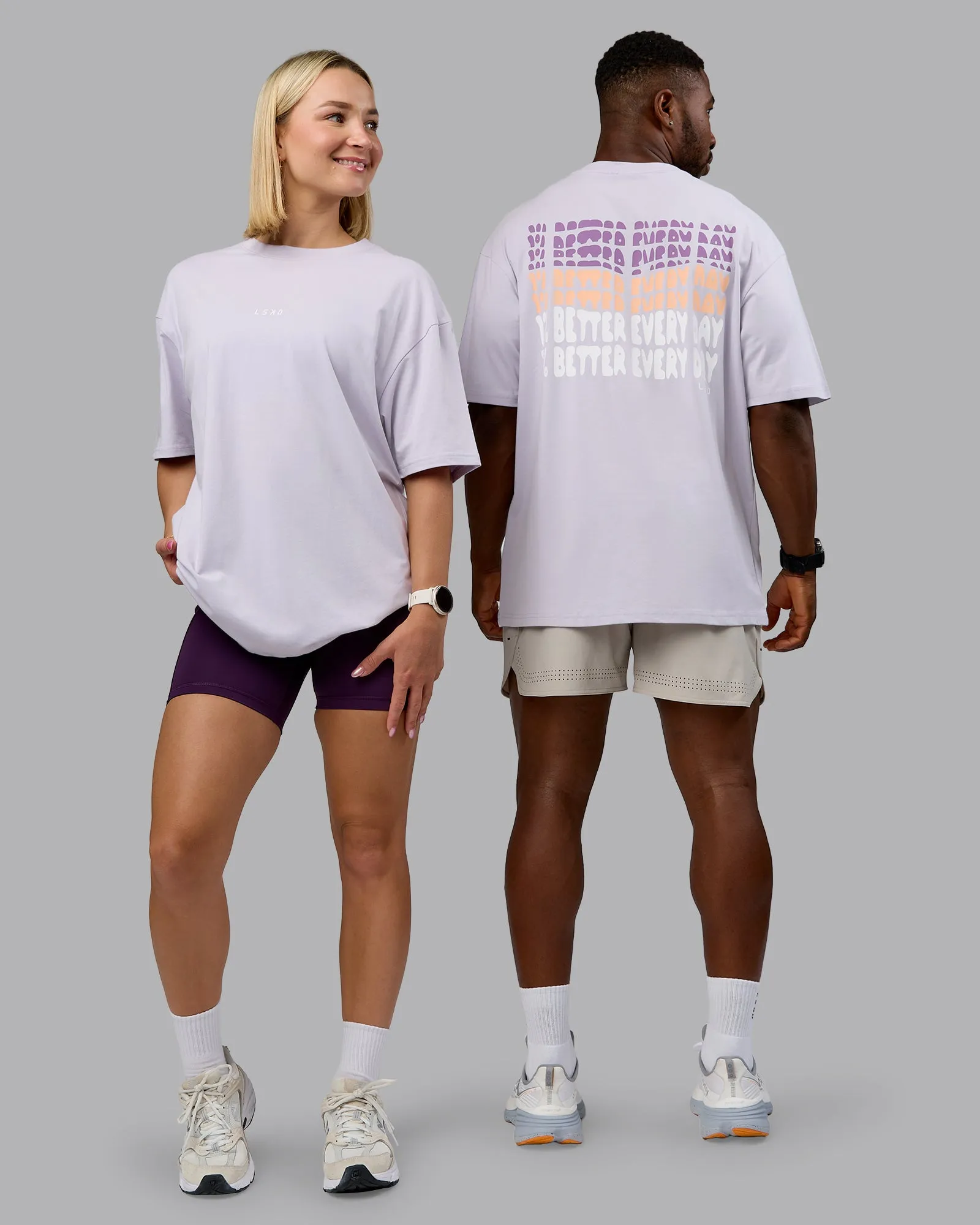 On Repeat FLXCotton Oversized Tee - Galactic Lilac-Peach Fuzz sold by LSKD