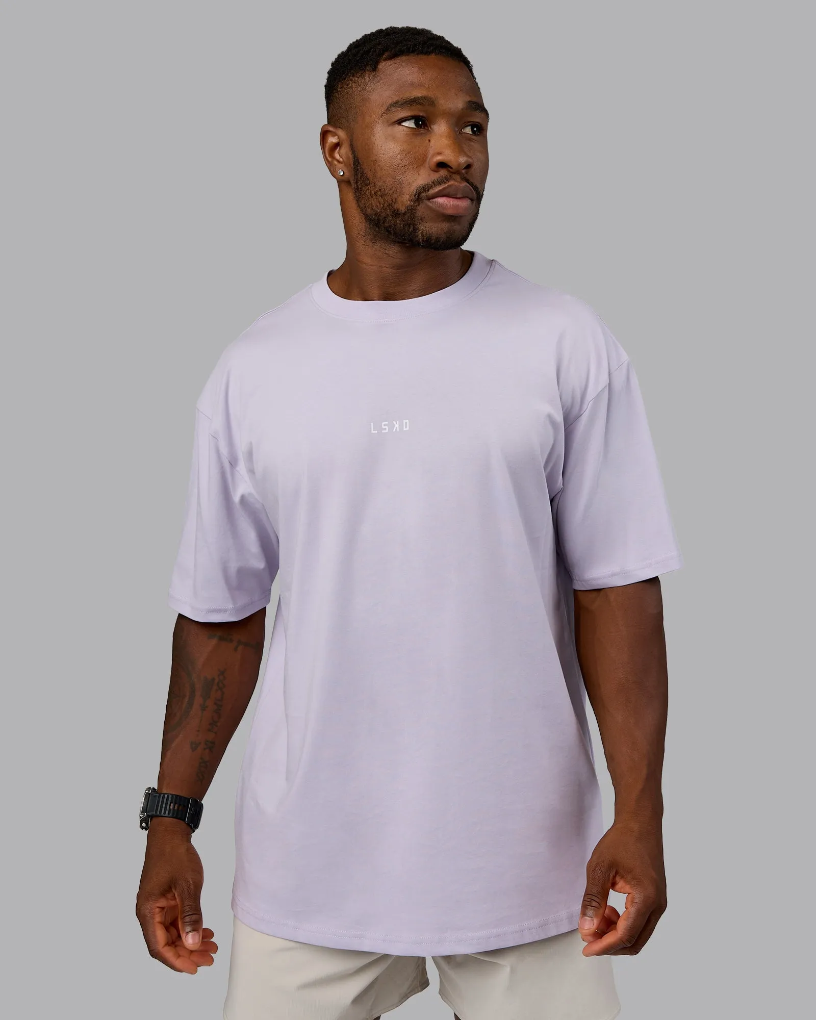On Repeat FLXCotton Oversized Tee - Galactic Lilac-Peach Fuzz sold by LSKD product image thumbnail 3
