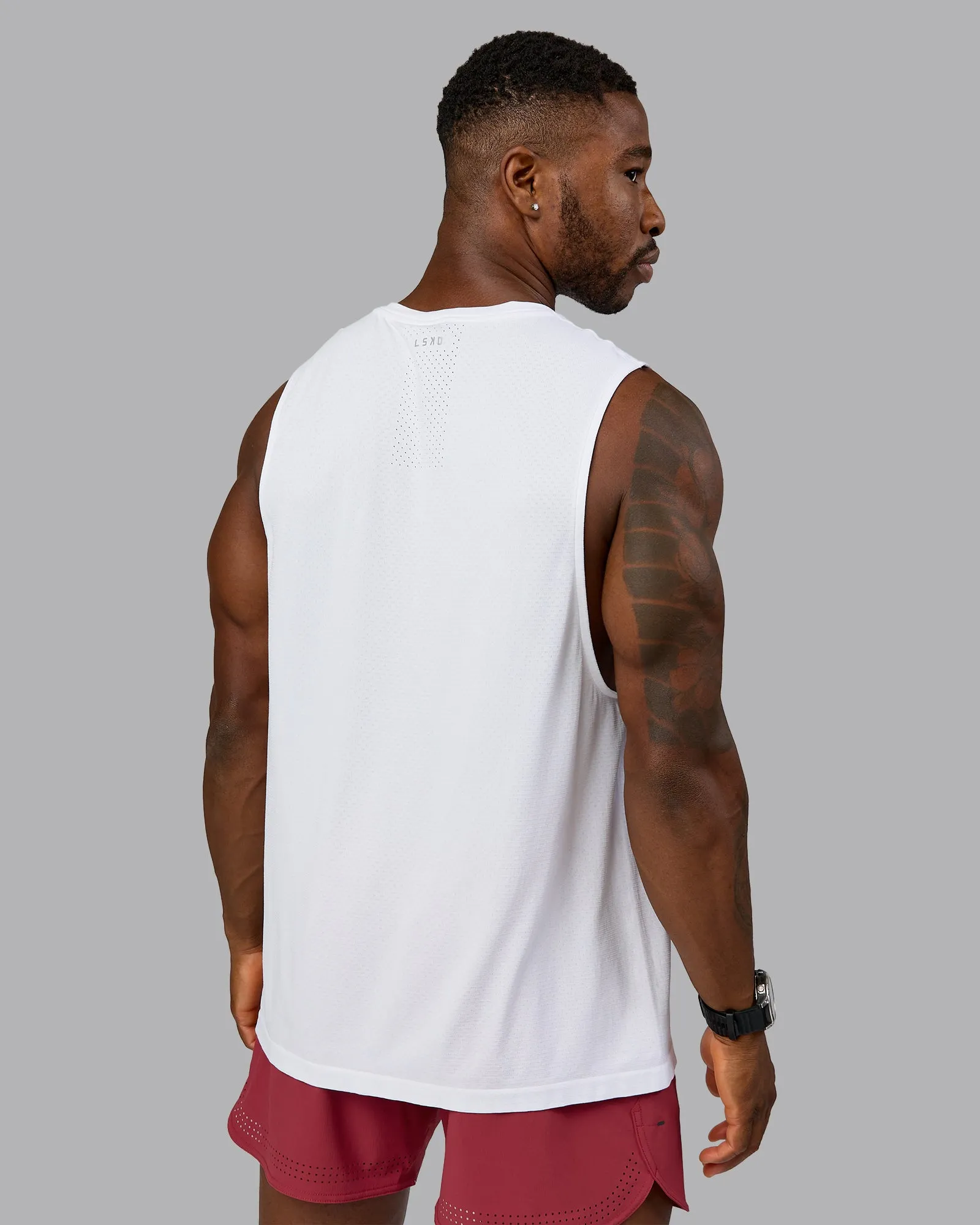 AeroFLX+ Seamless Muscle Tank - White/White sold by LSKD product image thumbnail 3