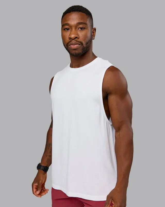 AeroFLX+ Seamless Muscle Tank - White/White sold by LSKD