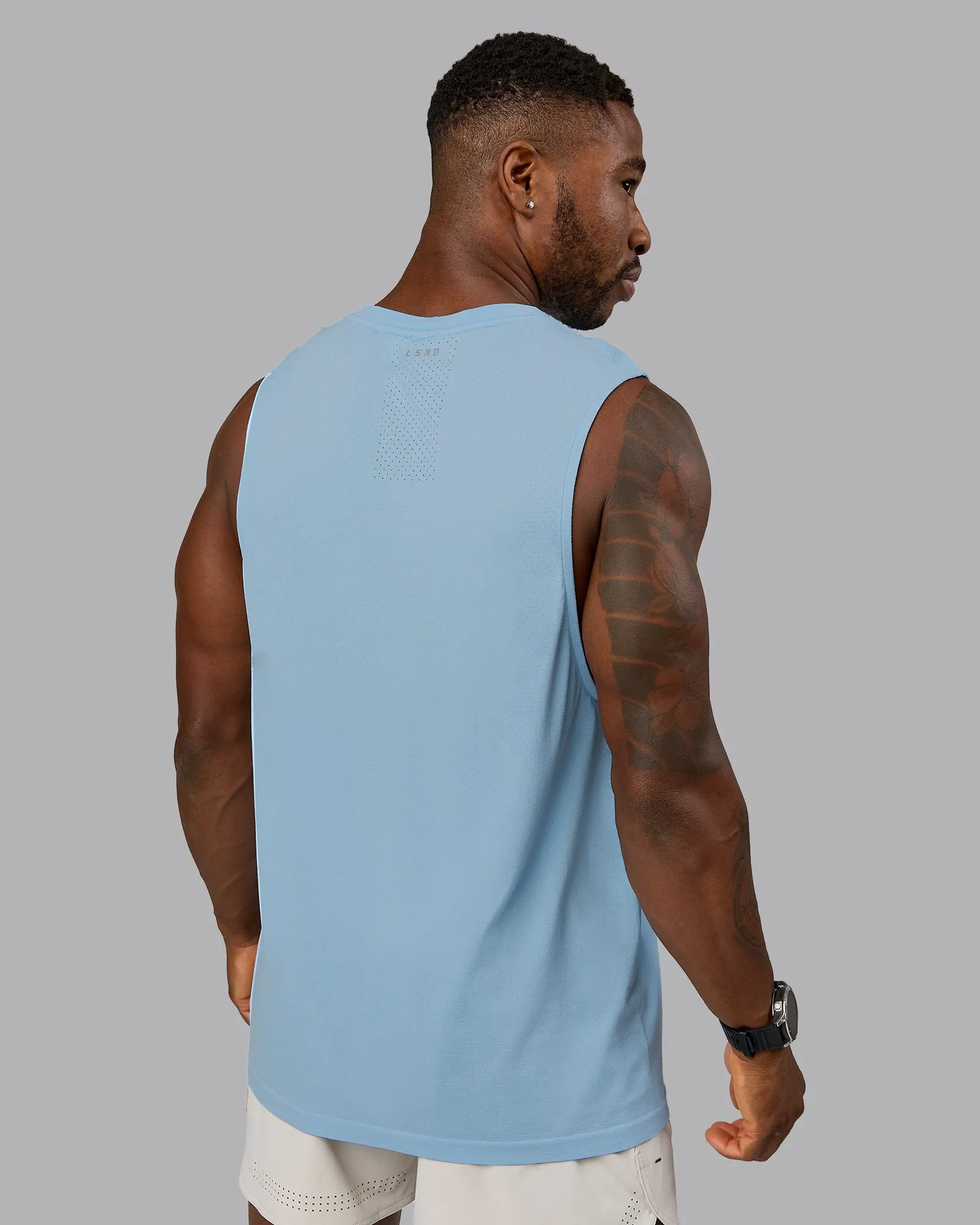 AeroFLX+ Seamless Muscle Tank - Glacial Blue/Glacial Blue sold by LSKD product image thumbnail 3