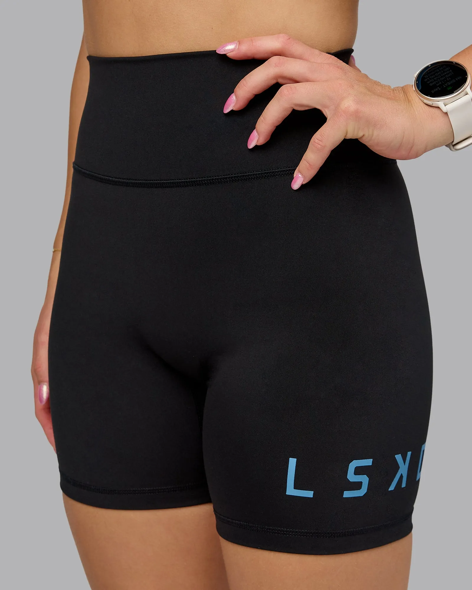 Fusion Logo Mid Short - Black-Azure Blue sold by LSKD