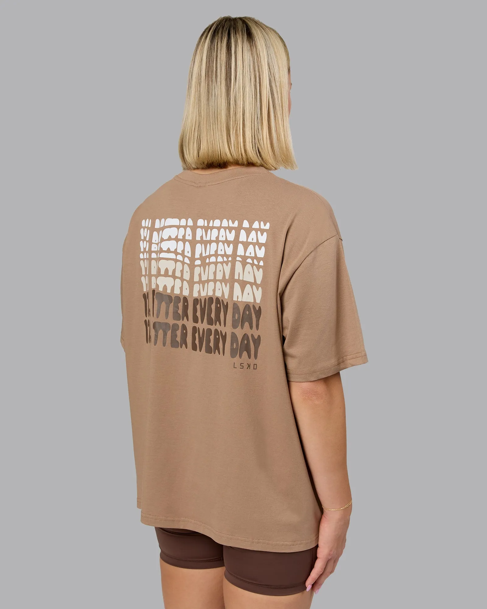 On Repeat FLXCotton Oversized Tee - Light Taupe-Choc sold by LSKD product image thumbnail 2