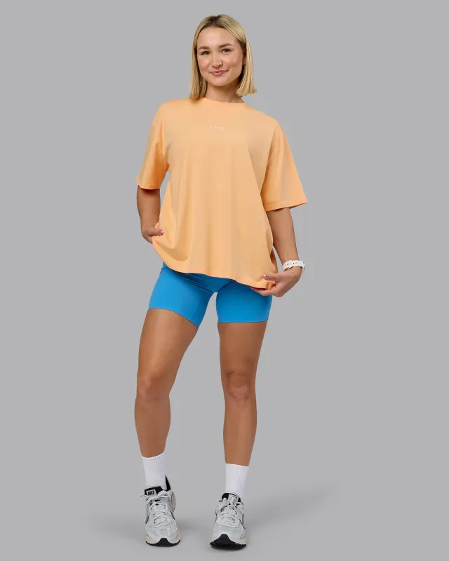 On Repeat FLXCotton Oversized Tee - Peach Fuzz-Light Cyan sold by LSKD