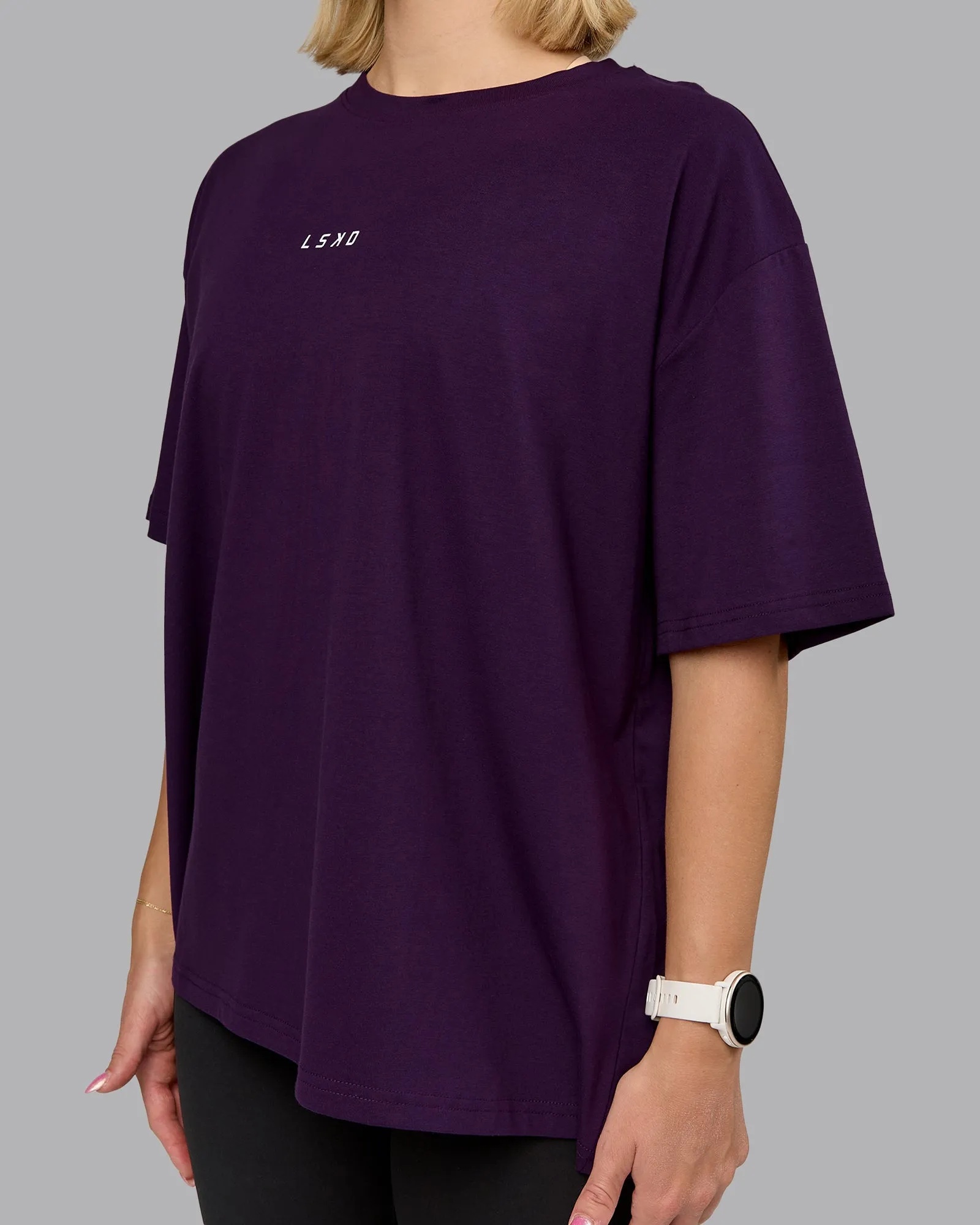On Repeat FLXCotton Oversized Tee - Deep Purple-Lilac Smoke sold by LSKD product image thumbnail 5