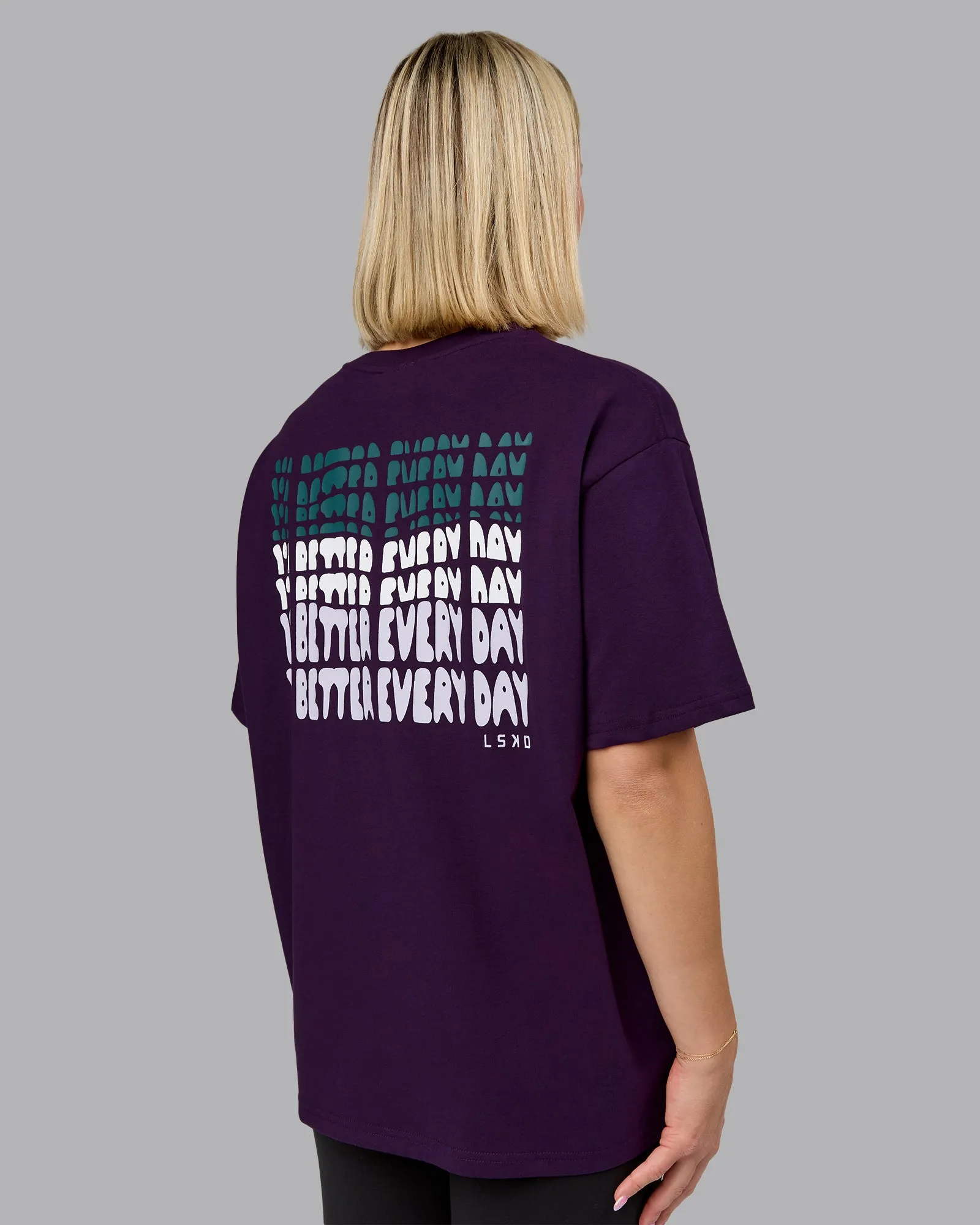 On Repeat FLXCotton Oversized Tee - Deep Purple-Lilac Smoke sold by LSKD product image thumbnail 2