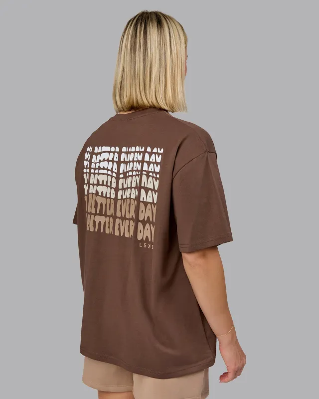 On Repeat FLXCotton Oversized Tee - Chocolate Martini-Taupe sold by LSKD