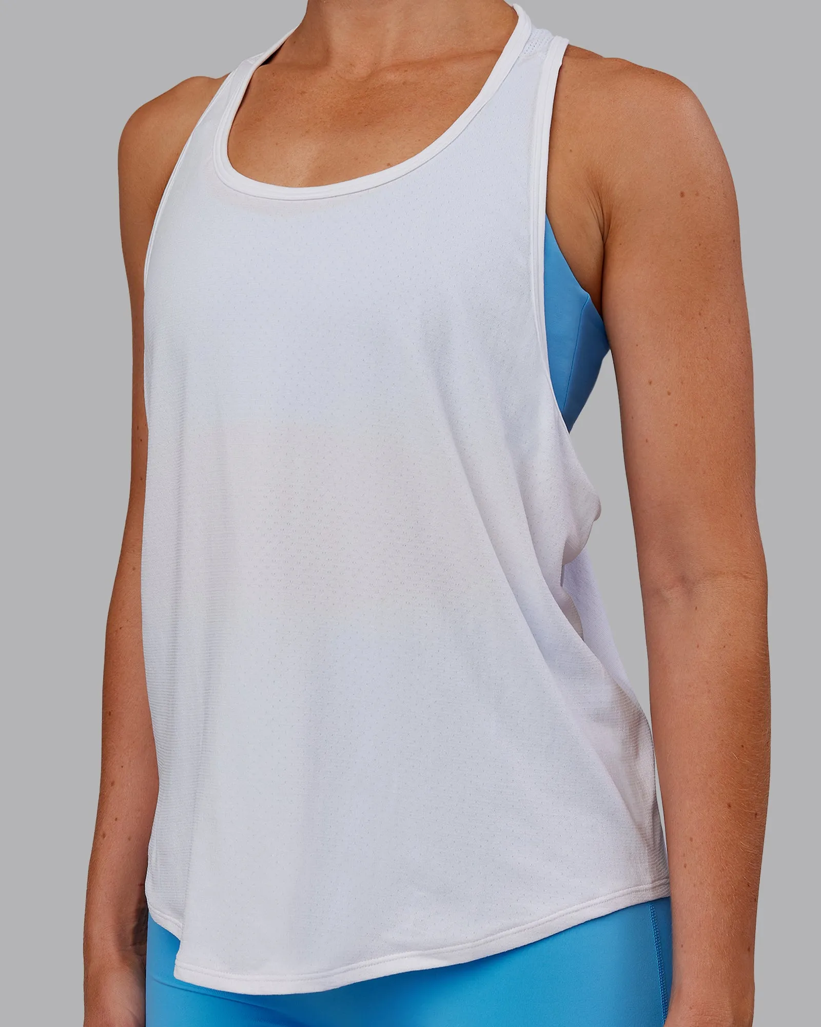 AeroFLX+ Drop Armhole Seamless Tank - White/White sold by LSKD product image thumbnail 3
