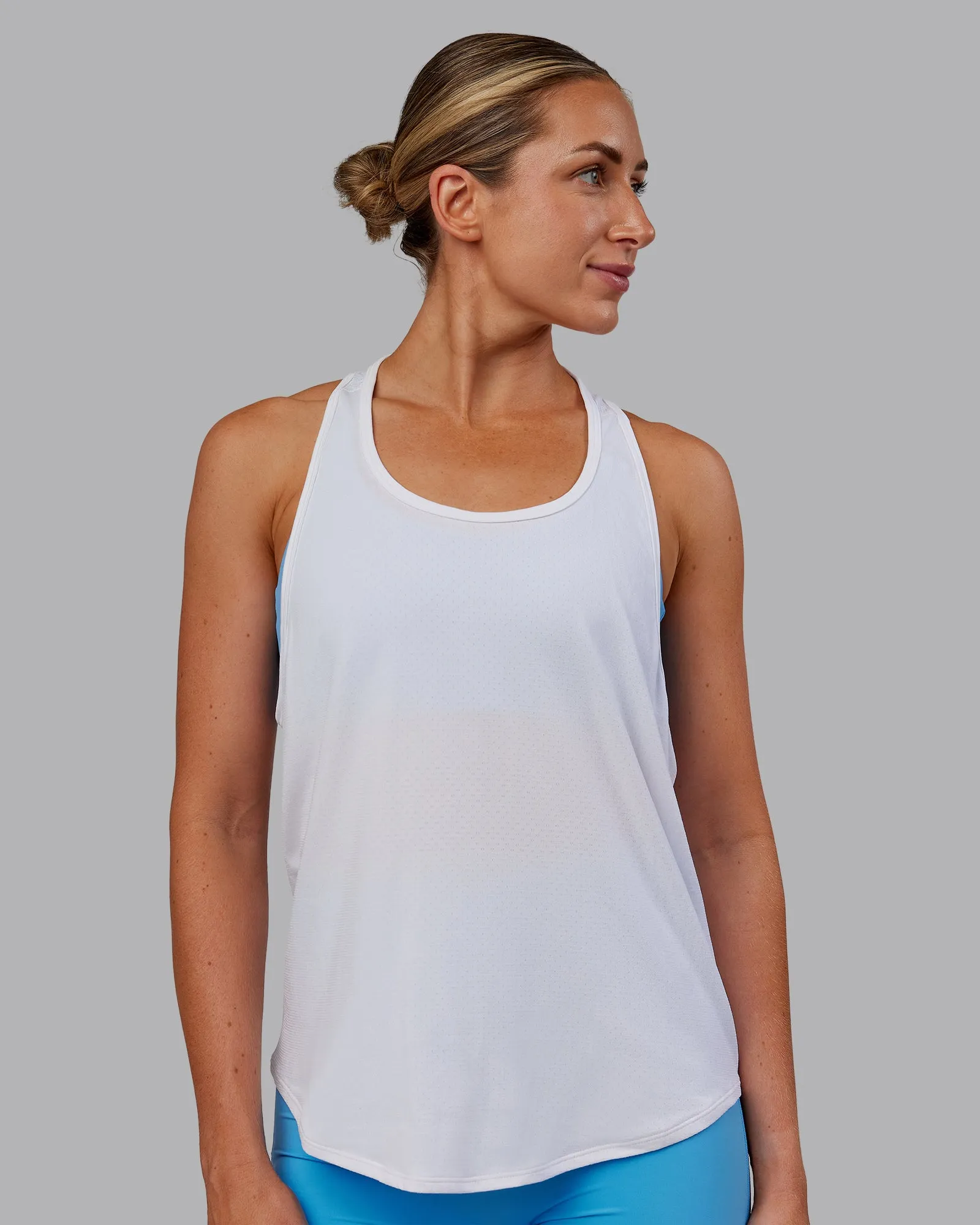 AeroFLX+ Drop Armhole Seamless Tank - White/White sold by LSKD product image thumbnail 5