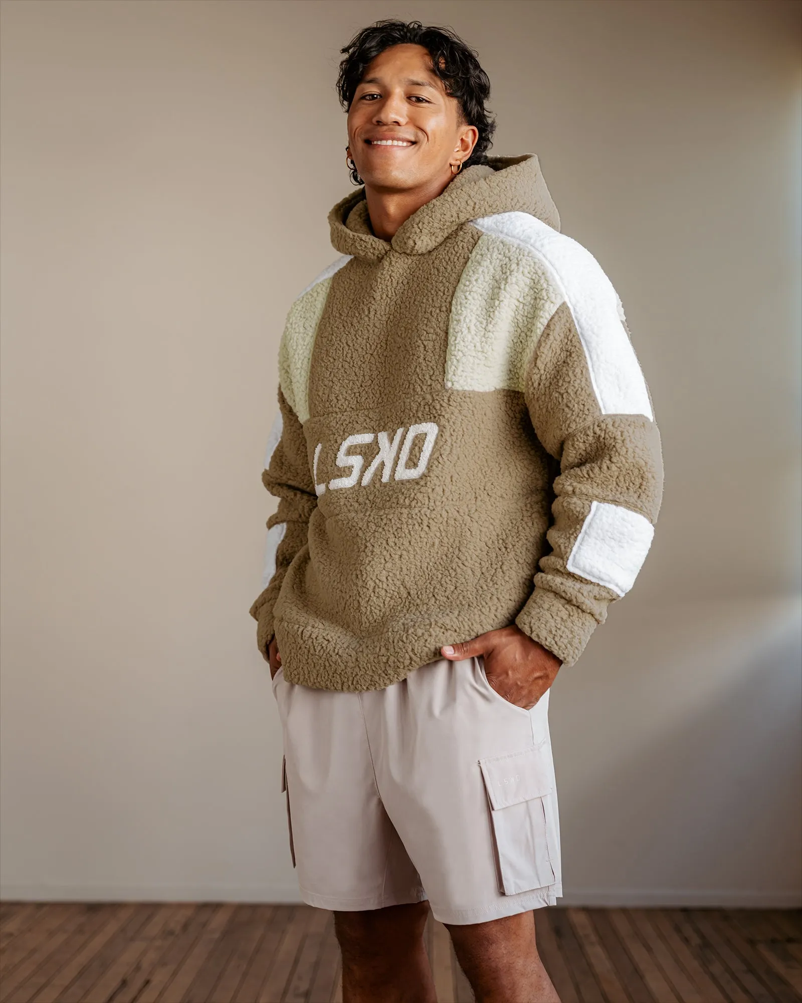 Sherpa Slam Hoodie Oversized - Greige-shale beige-white sold by LSKD product image thumbnail 5