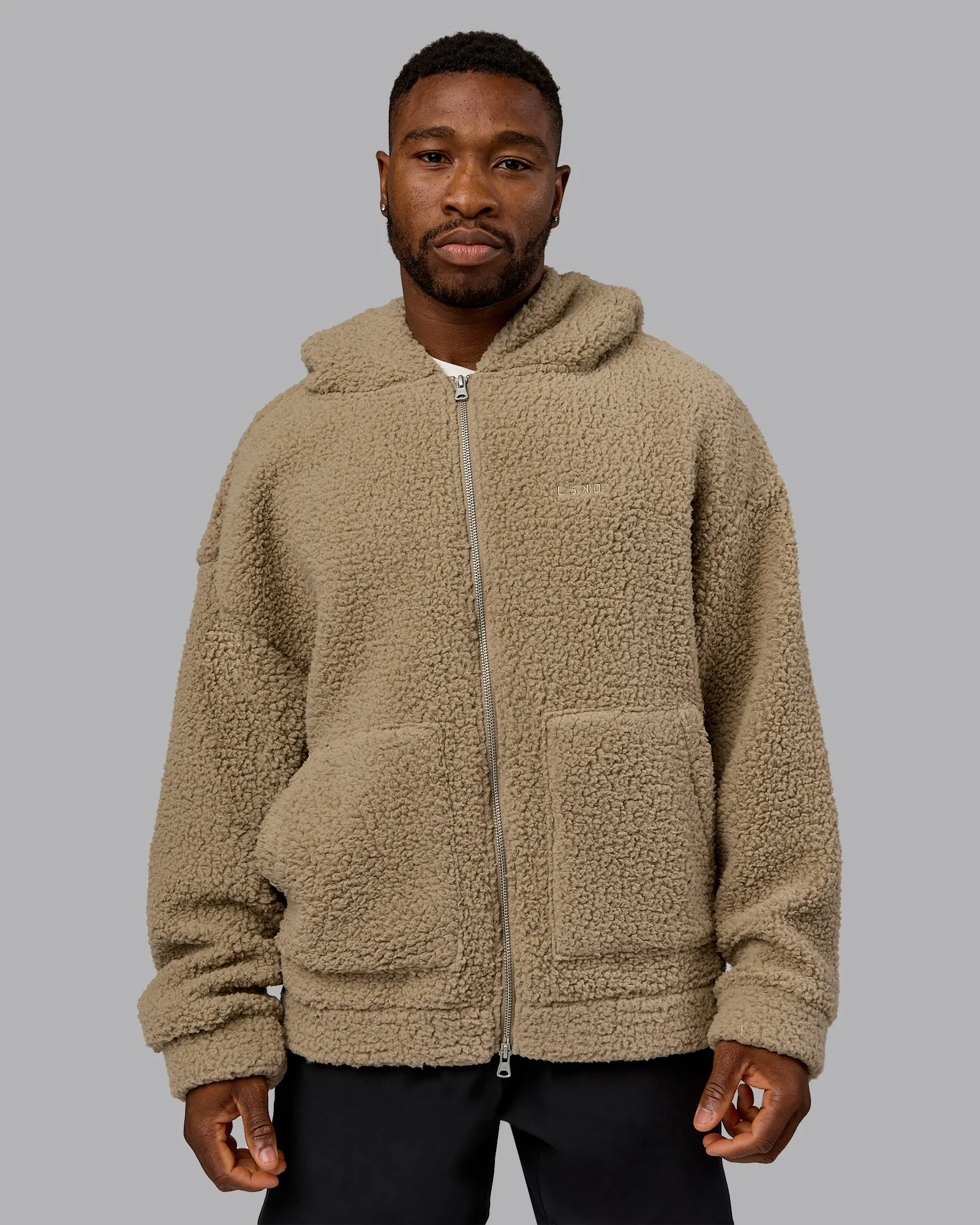 Sherpa Oversized Jacket - Greige sold by LSKD product image thumbnail 3