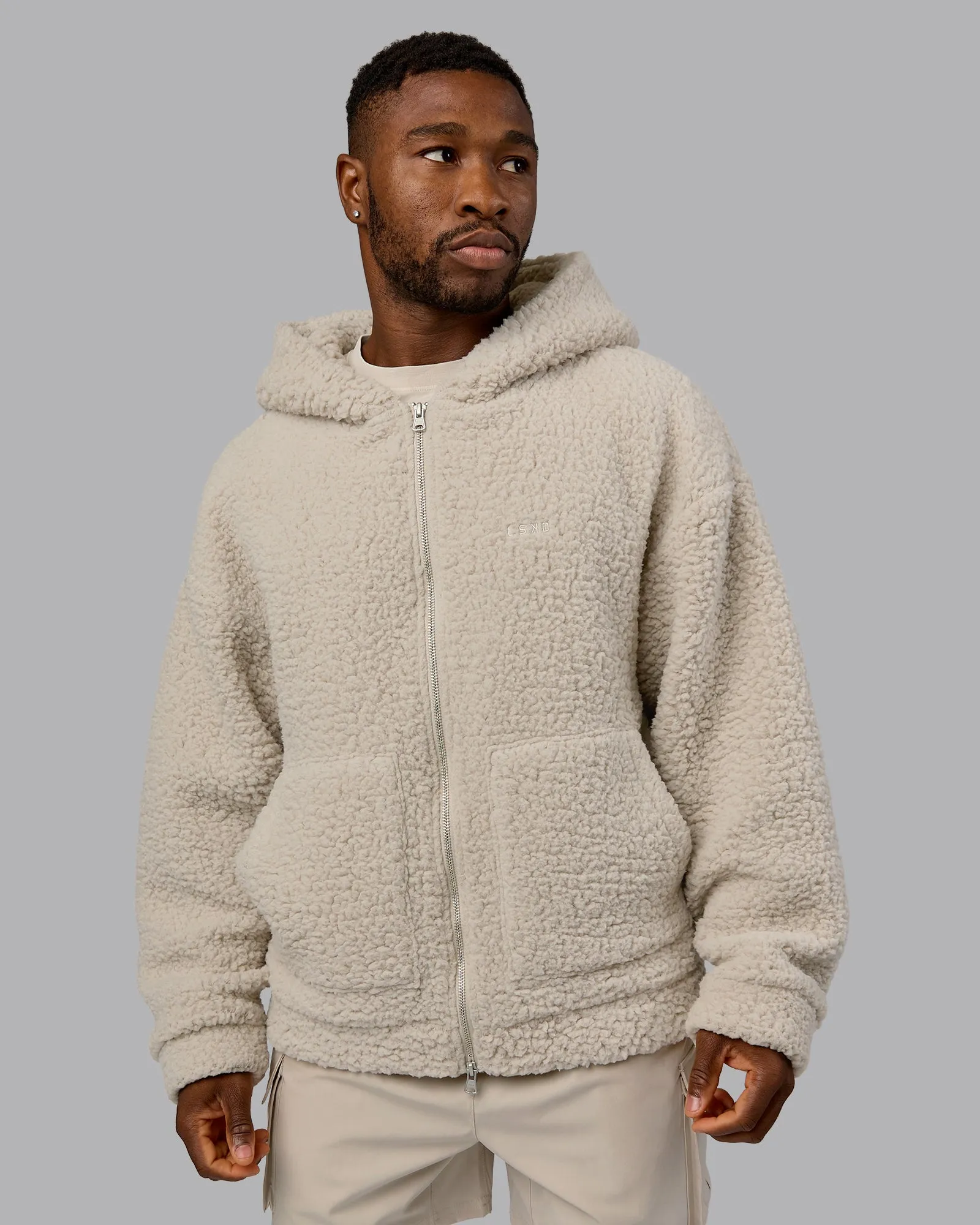 Sherpa Oversized Jacket - Shale Beige sold by LSKD product image thumbnail 3