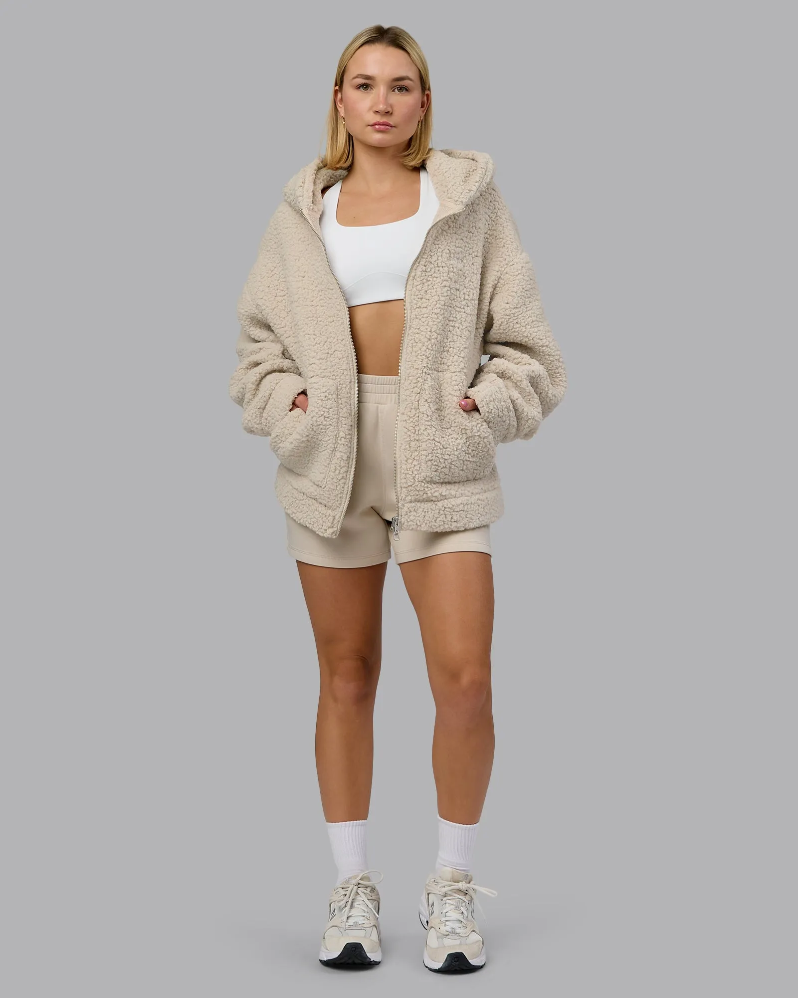 Sherpa Oversized Jacket - Shale Beige sold by LSKD product image thumbnail 5