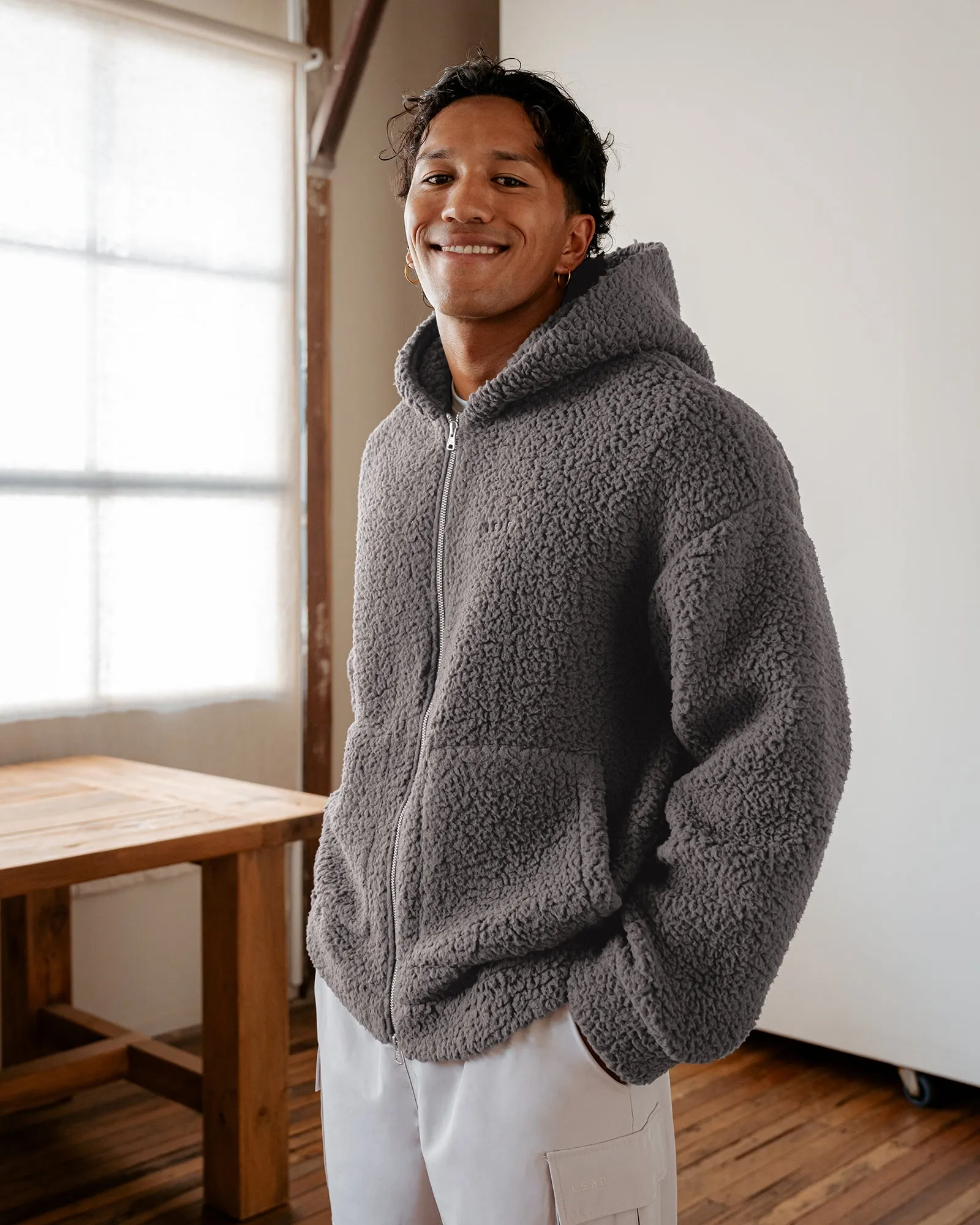 Sherpa Oversized Jacket - Dark Storm sold by LSKD product image thumbnail 4