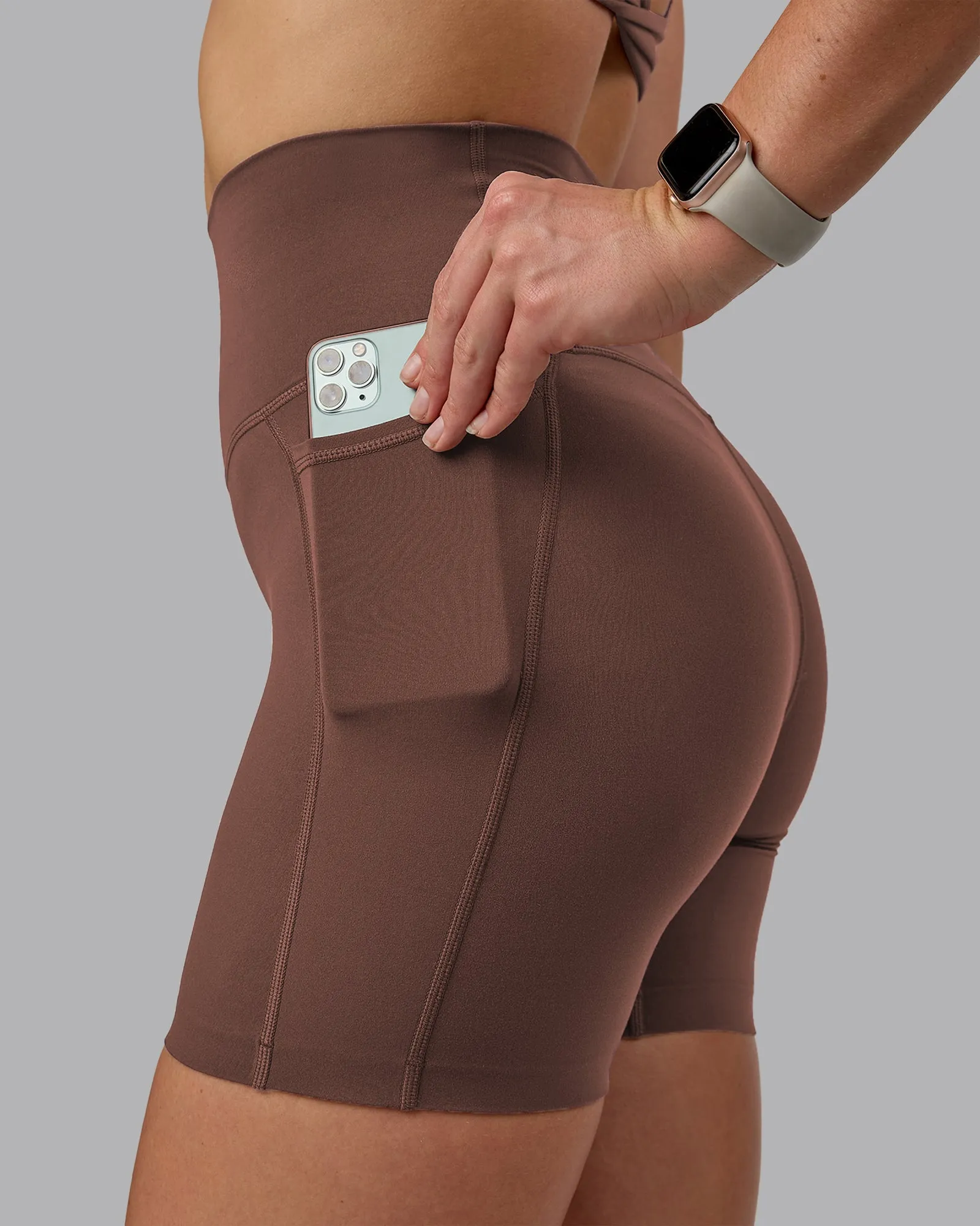 Elixir Mid Short Tight With Pockets - Chocolate Martini sold by LSKD product image thumbnail 3