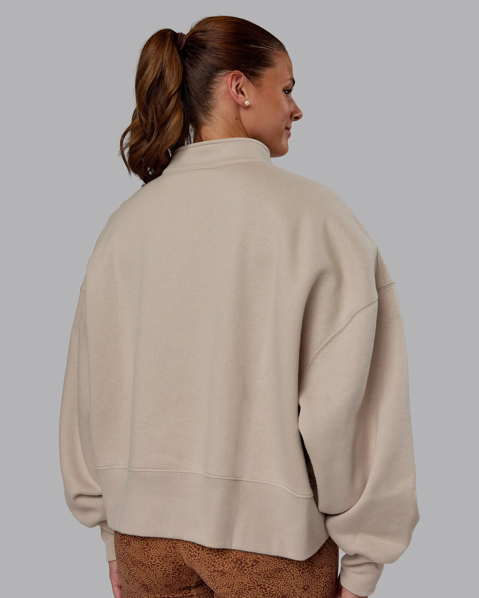 MVP 1/2 Zip Oversized Sweater - Shale Beige sold by LSKD product image thumbnail 4