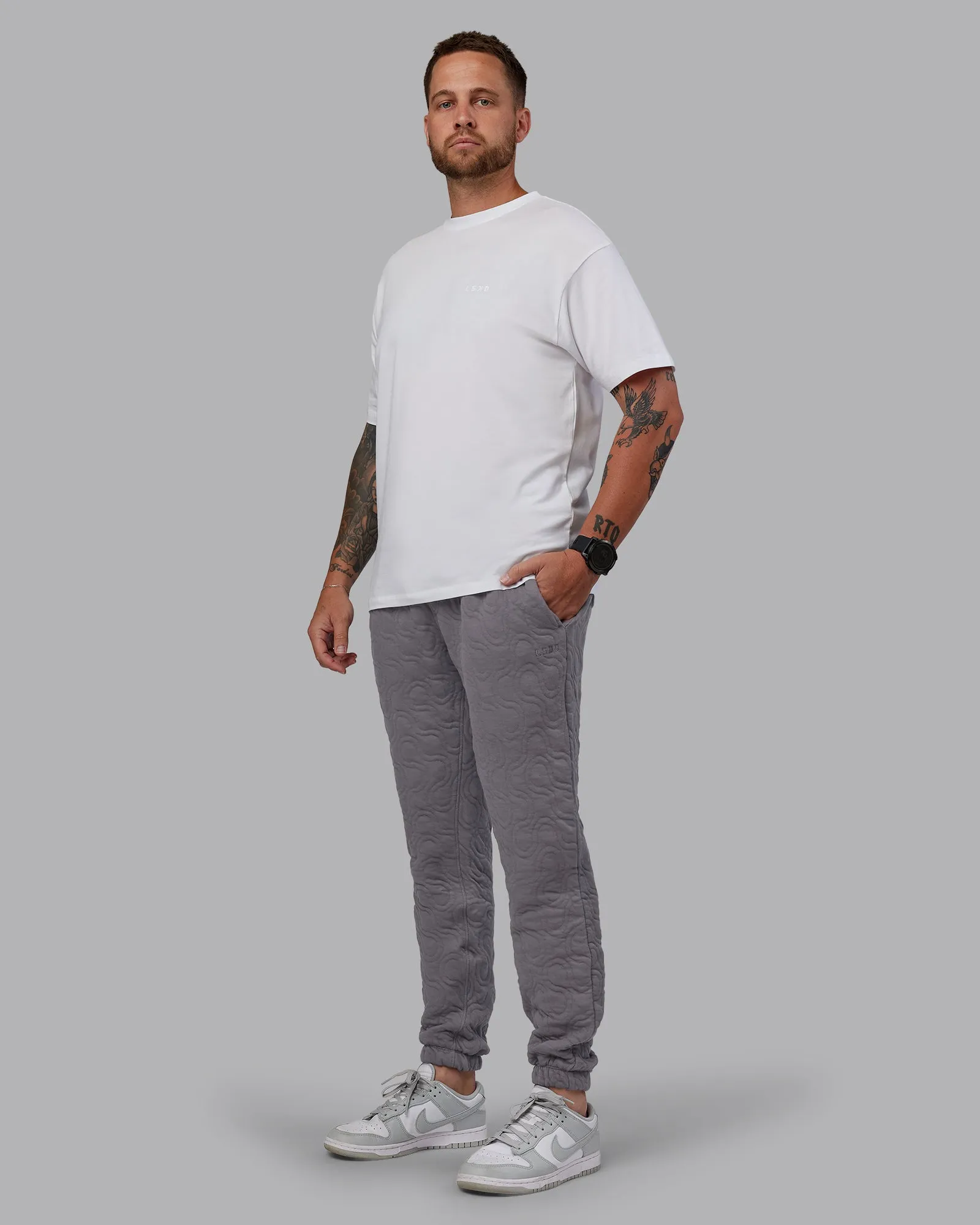 MVP Quilted Track Pant - Storm Front-Geometric sold by LSKD product image thumbnail 5