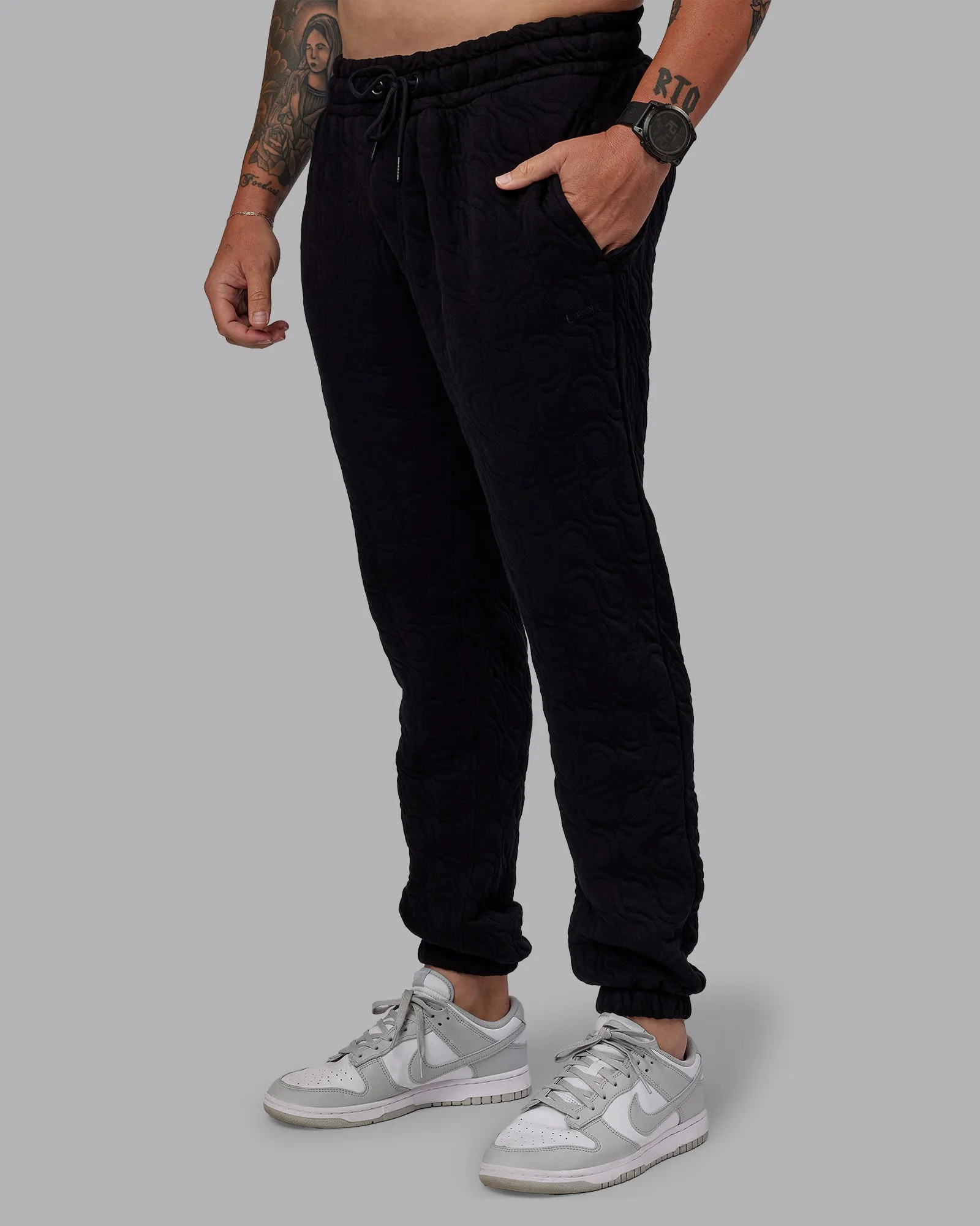 MVP Quilted Track Pant - Black-Geometric sold by LSKD