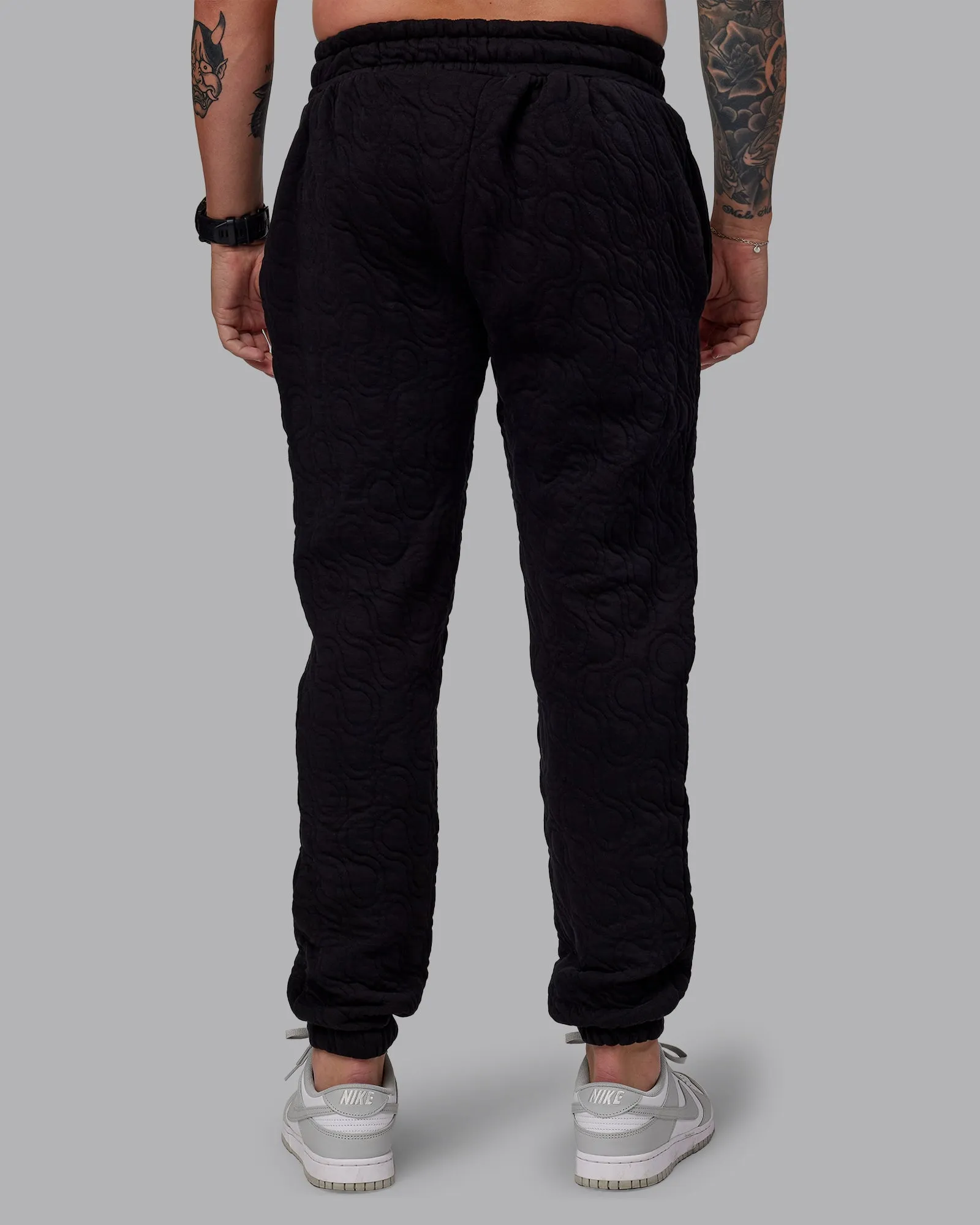 MVP Quilted Track Pant - Black-Geometric sold by LSKD product image thumbnail 4