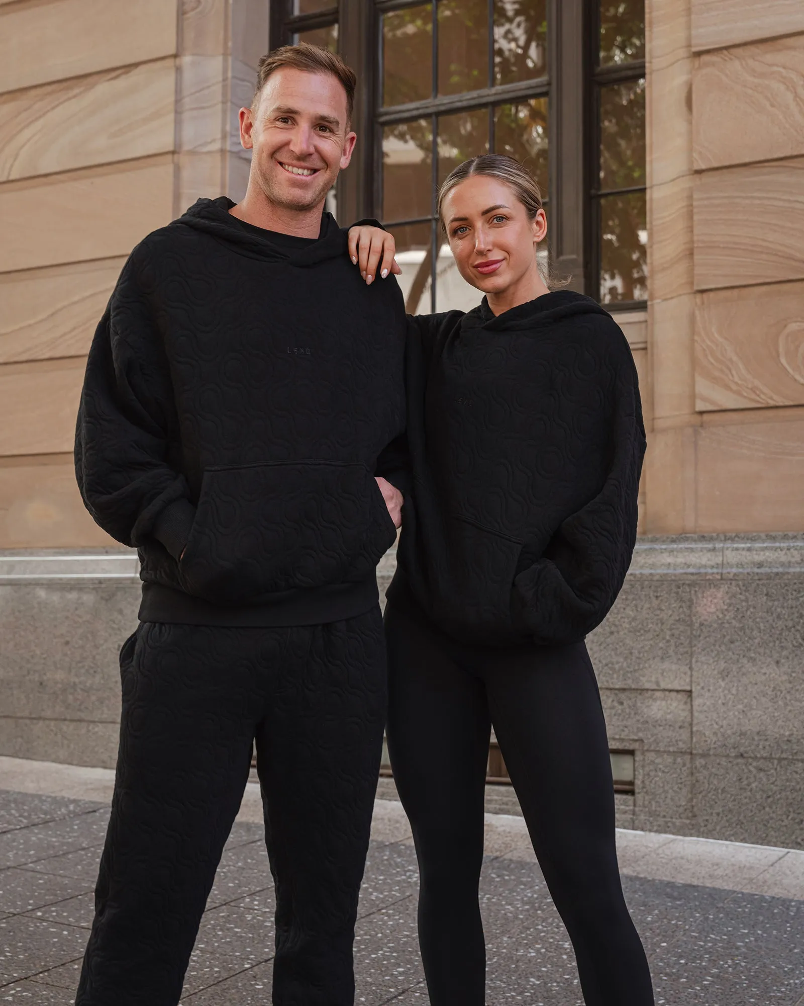 MVP Quilted Oversized Hoodie - Black-Geometric sold by LSKD