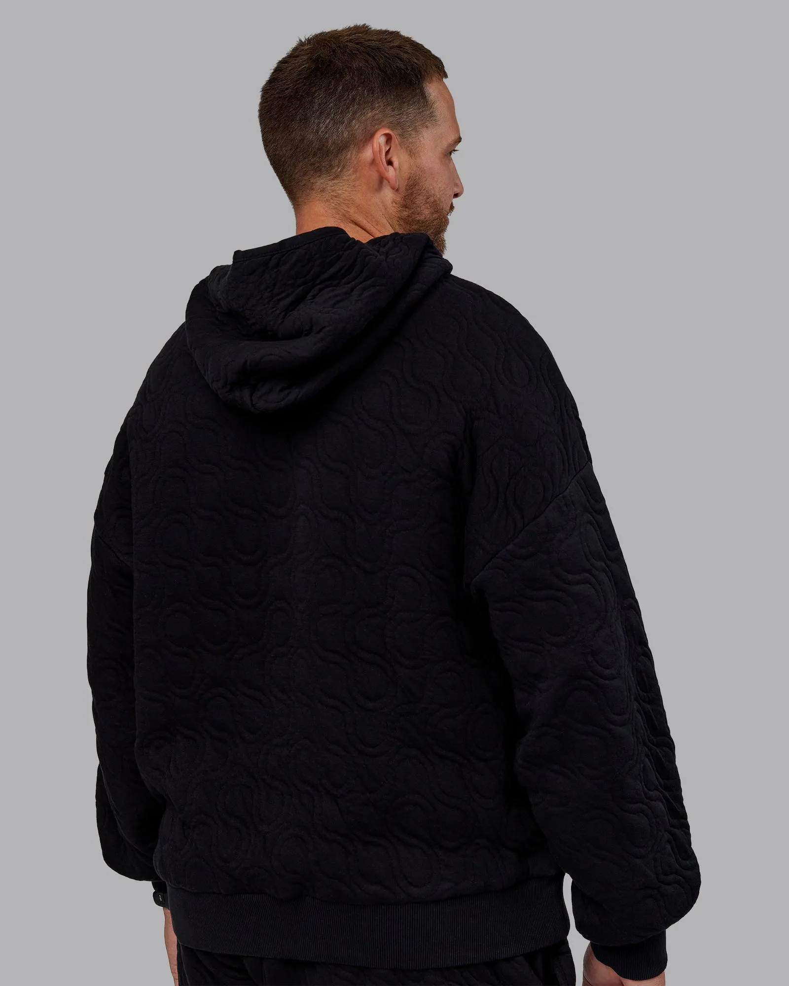 MVP Quilted Oversized Hoodie - Black-Geometric sold by LSKD product image thumbnail 4