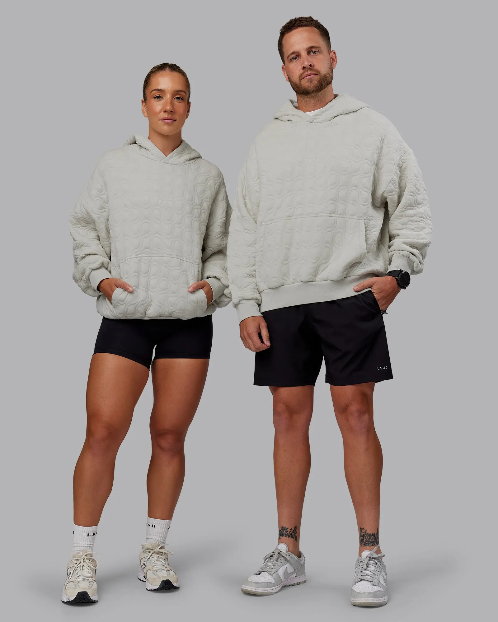 MVP Quilted Oversized Hoodie - Digital Mist-Geometric sold by LSKD