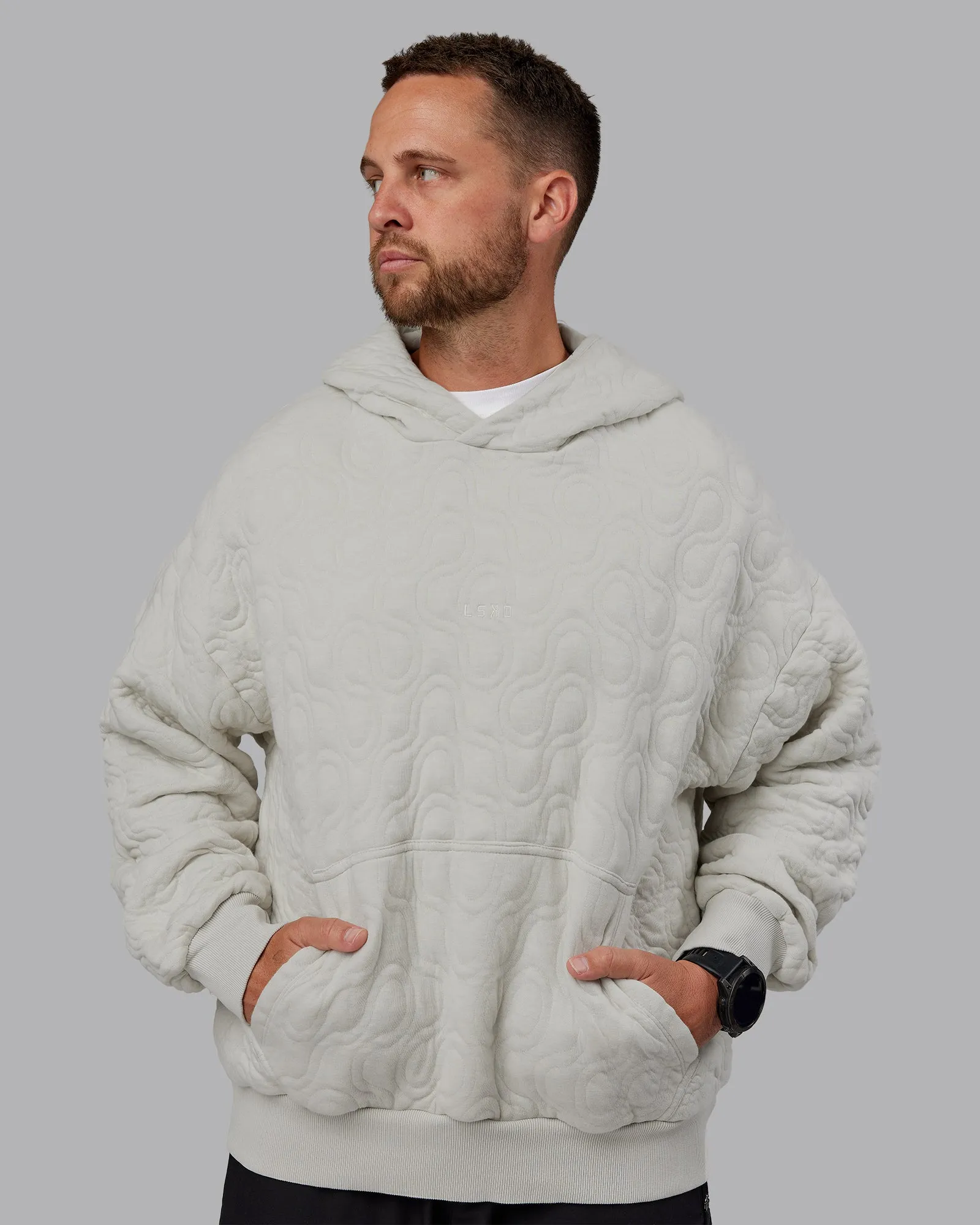 MVP Quilted Oversized Hoodie - Digital Mist-Geometric sold by LSKD product image thumbnail 5