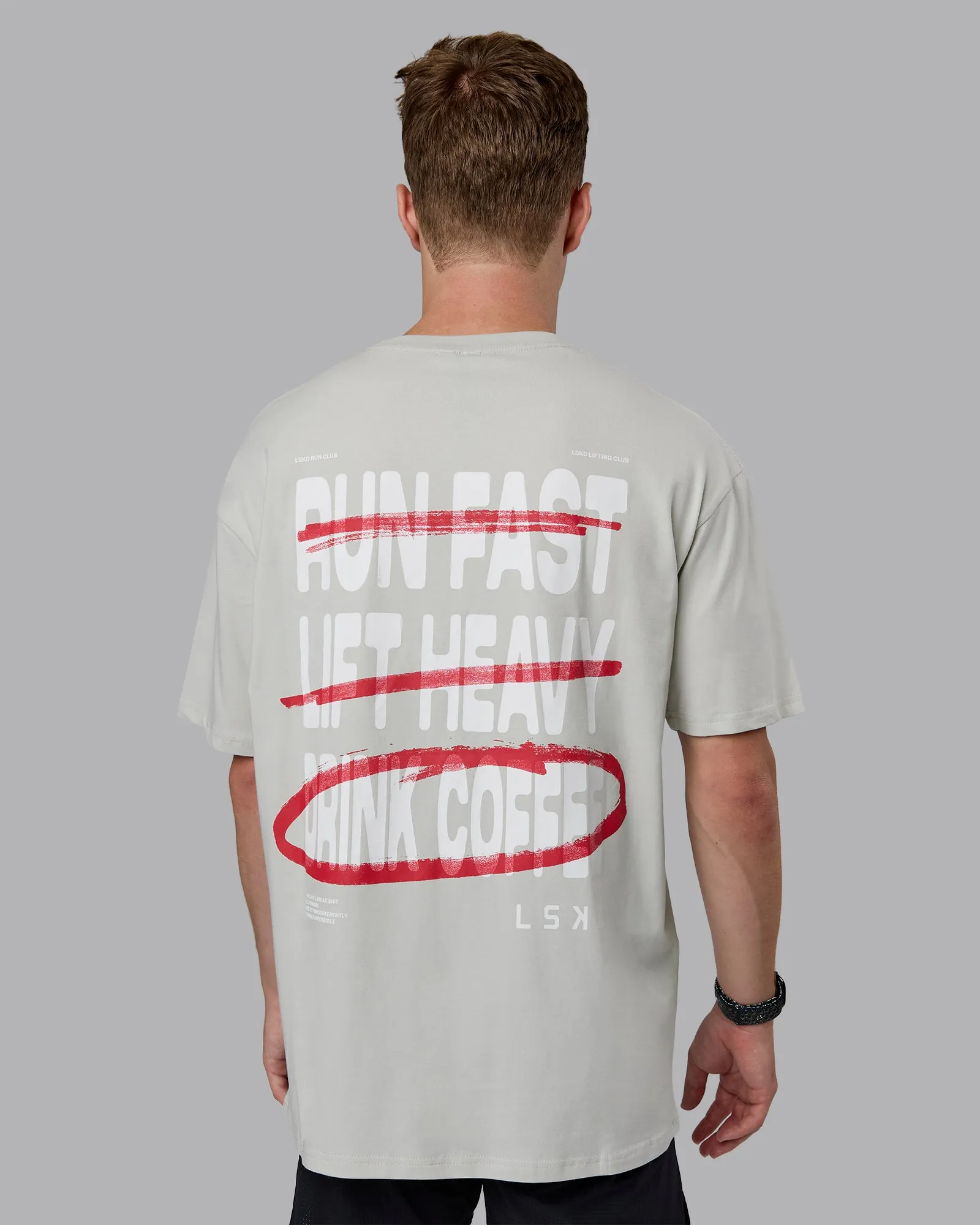 Coffee Run FLXCotton Oversized Tee - Digital Mist-Scarlet sold by LSKD product image thumbnail 3