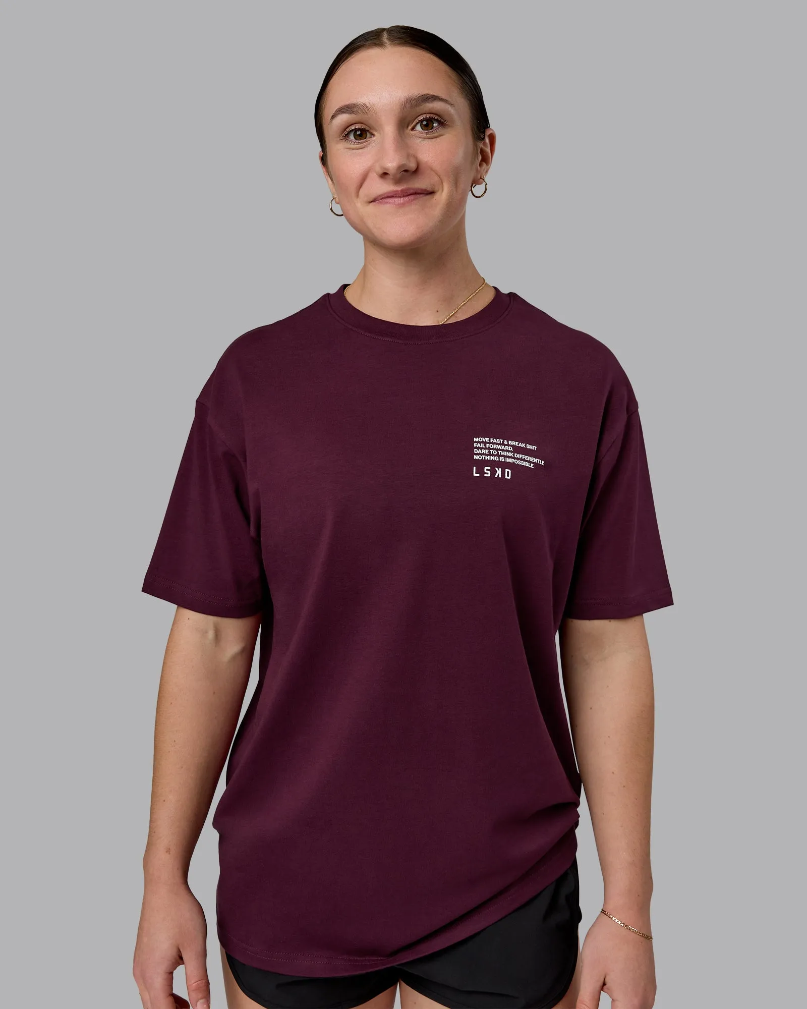 Coffee Run FLXCotton Oversized Tee - Cherry Lacquer-Black sold by LSKD product image thumbnail 3