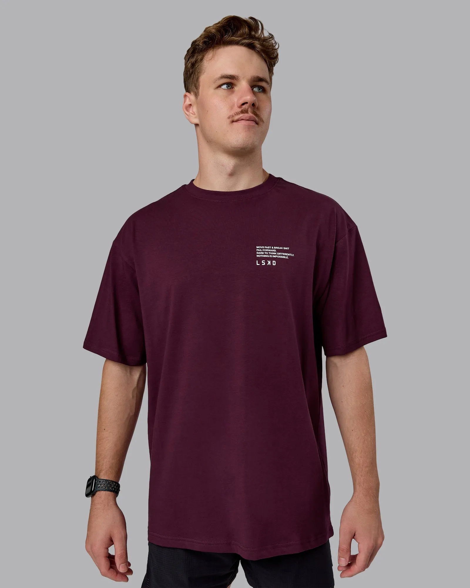 Coffee Run FLXCotton Oversized Tee - Cherry Lacquer-Black sold by LSKD product image thumbnail 5