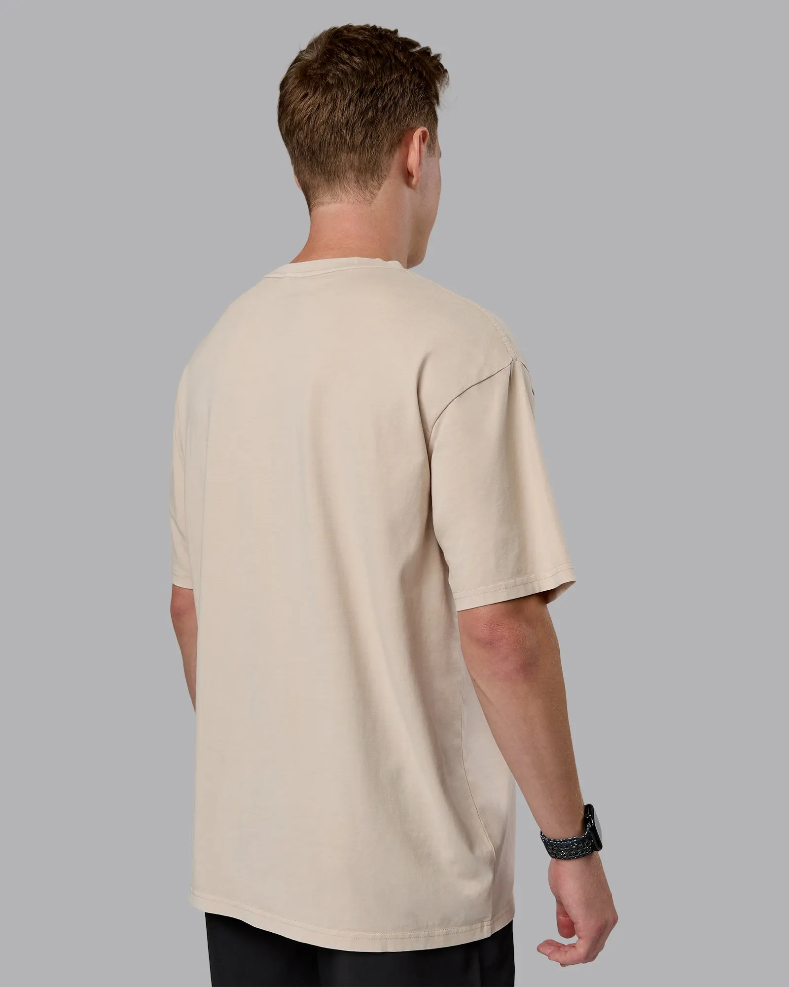 Journey FLXCotton Oversized Tee - Washed Shale Beige-Dark Moss sold by LSKD product image thumbnail 4